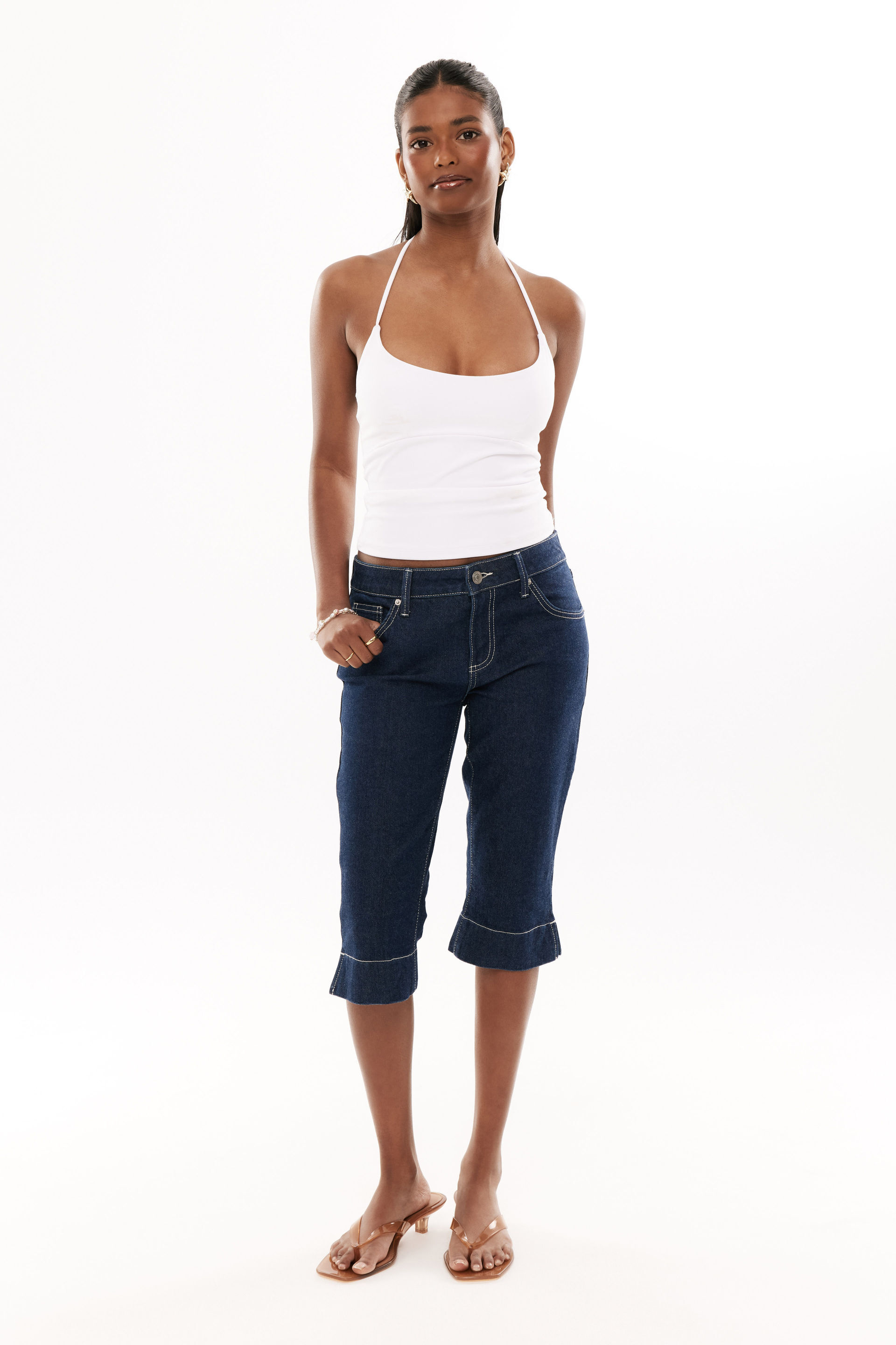 Low Rise Capri Jean downtown indigo