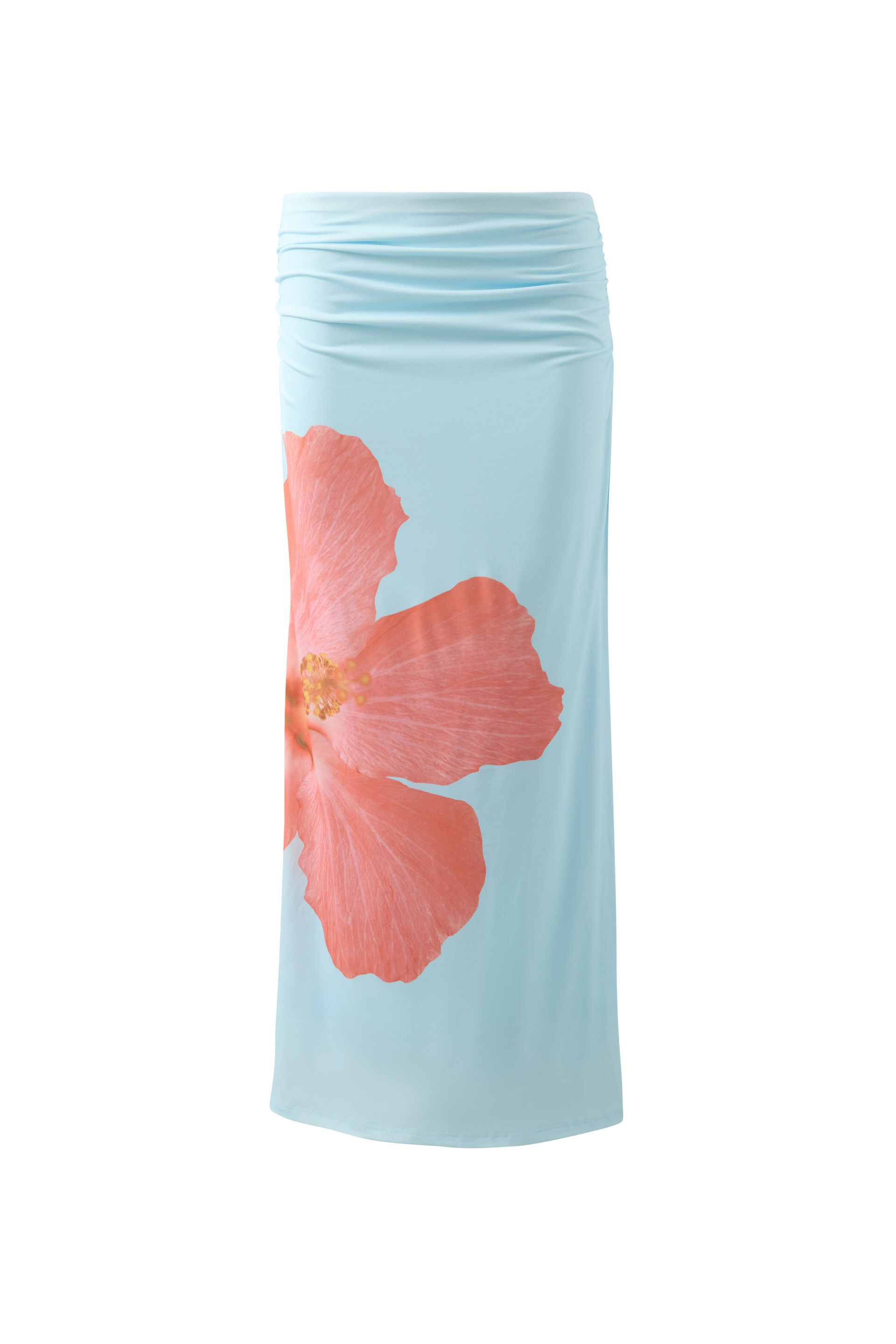 Sherri Ruched Maxi Skirt hibiscus blue 6 Sherri Ruched Maxi Skirt hibiscus blue
