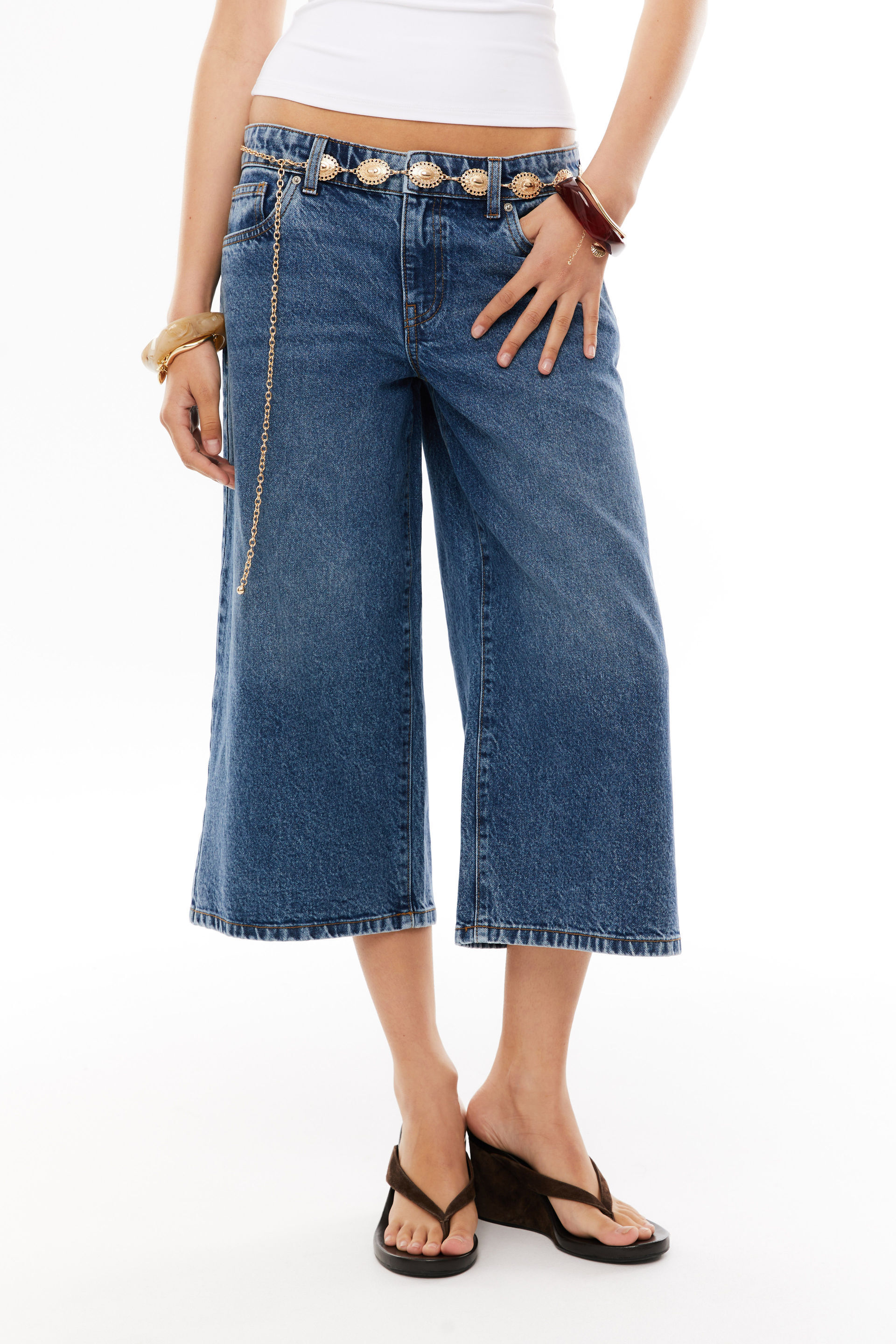 Low Rise Culotte Jean college blue