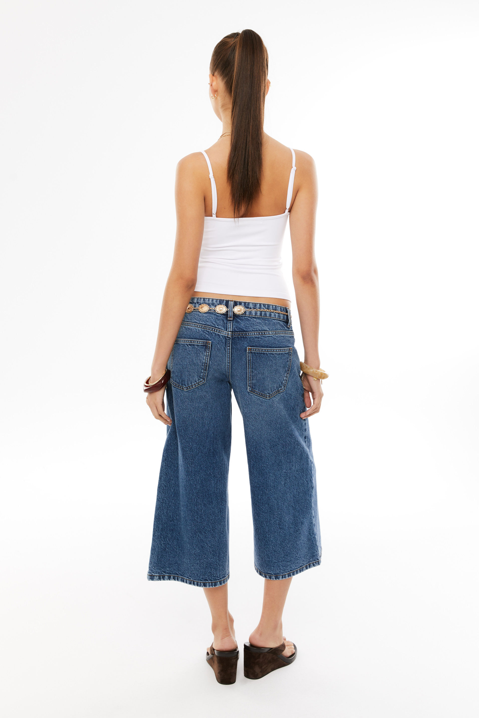 Low Rise Culotte Jean college blue