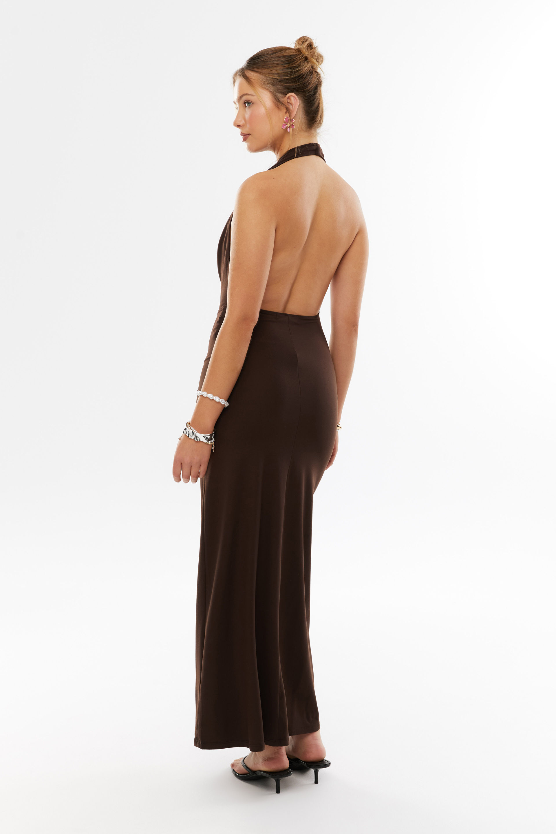 Karina Super Smooth Cowl Maxi Dress glaze brown