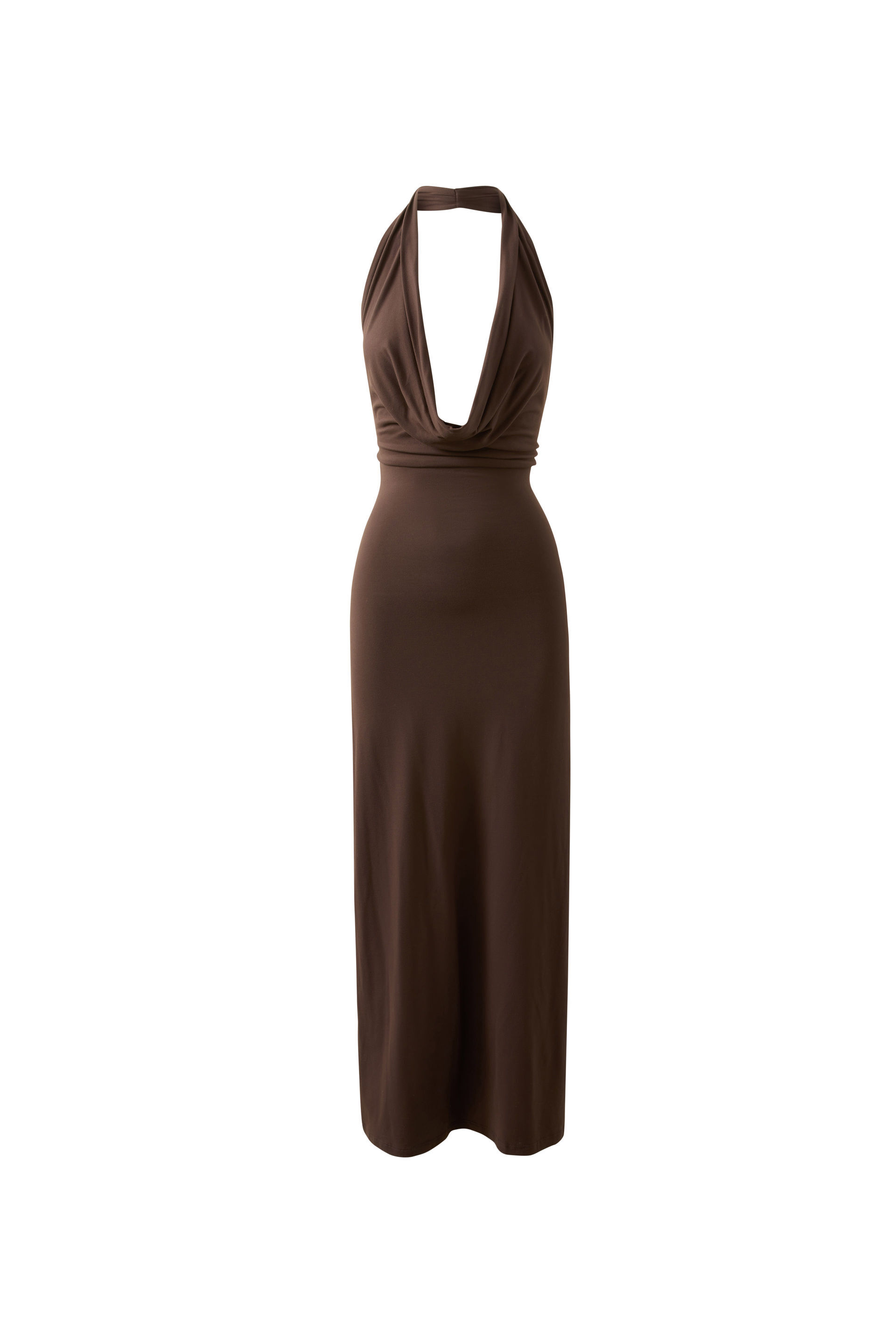 Karina Super Smooth Cowl Maxi Dress glaze brown