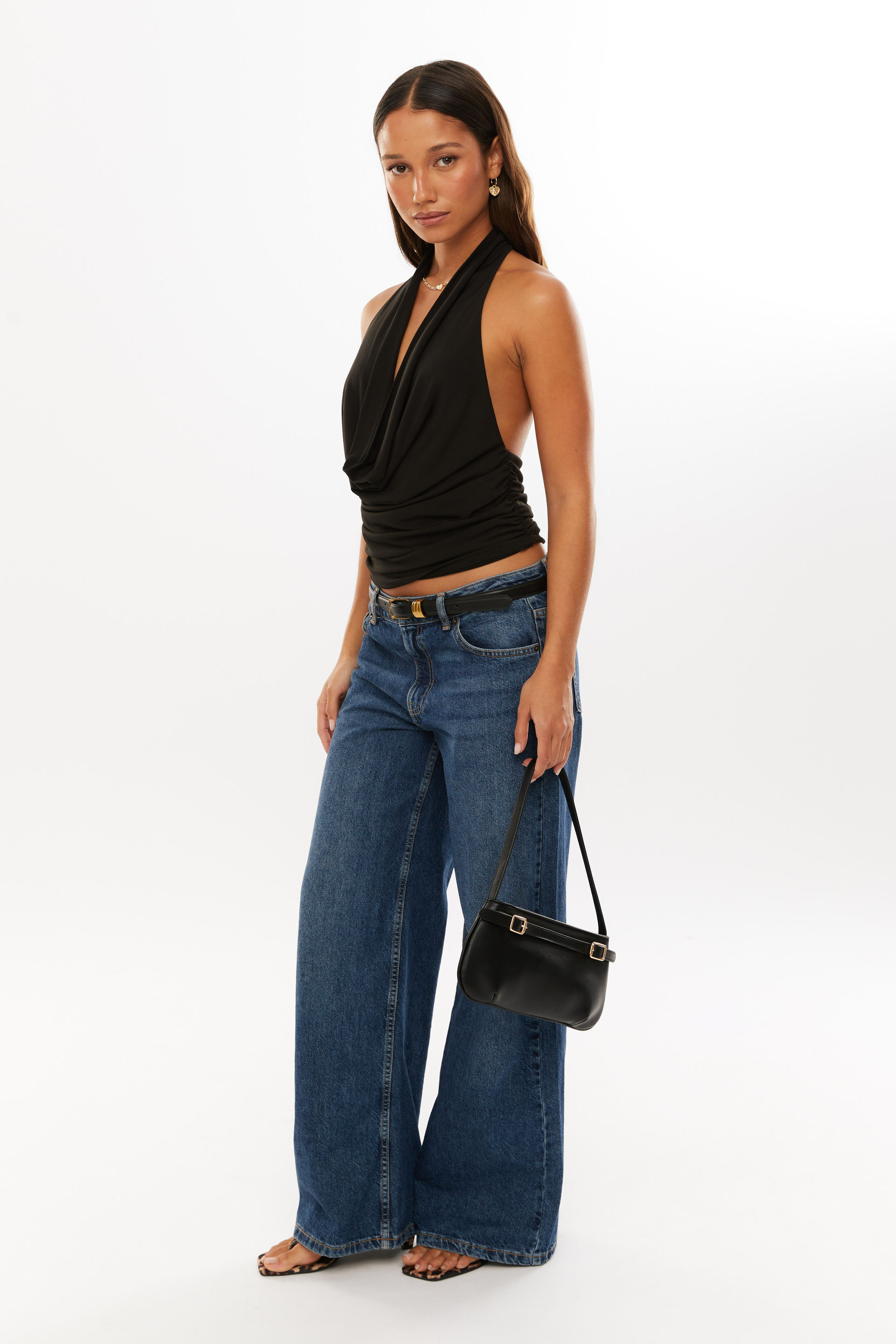 Cassia Cowl Top black