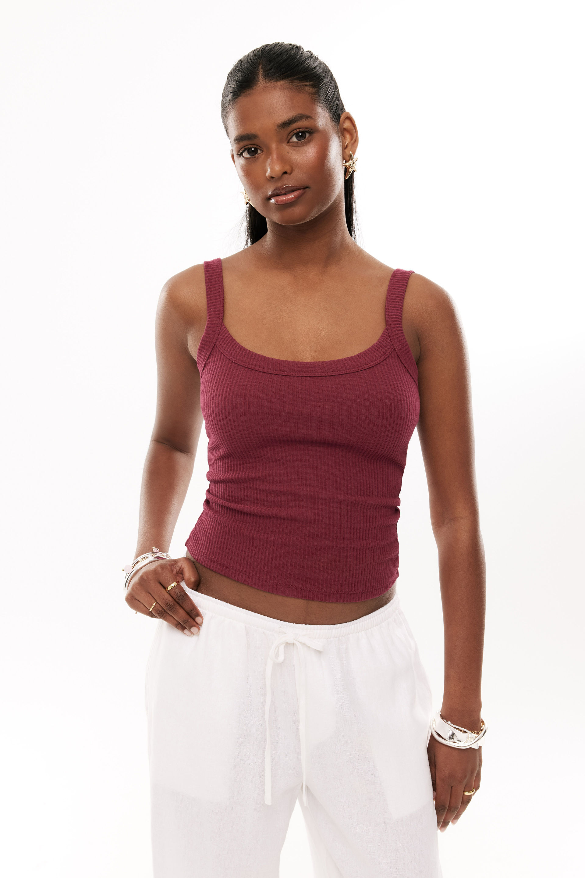 Riri Scoop Neck Tank Berry Glaze - Supre