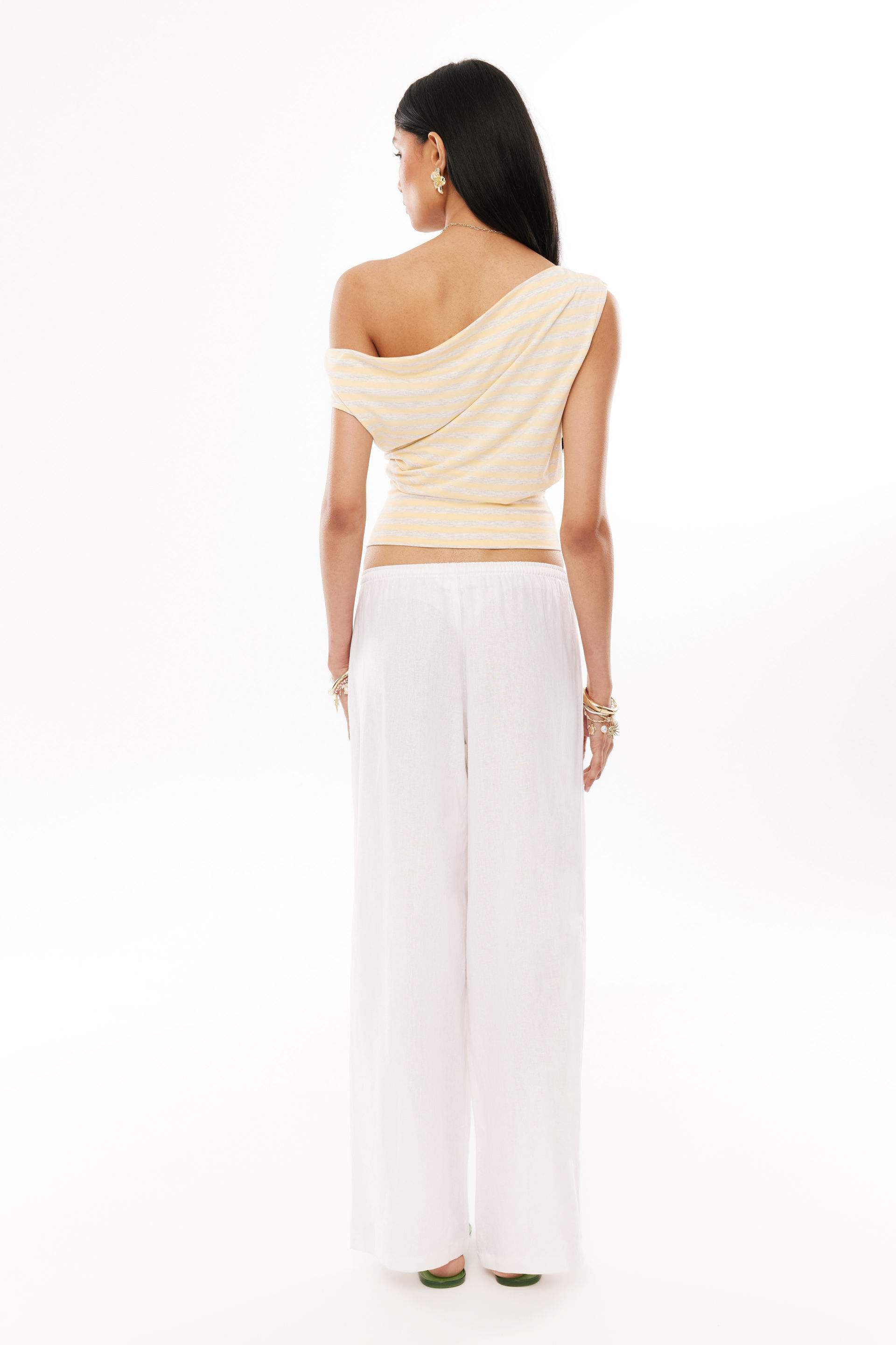 Soft Ivana Off Shoulder Top butter pop / snow marle stripe