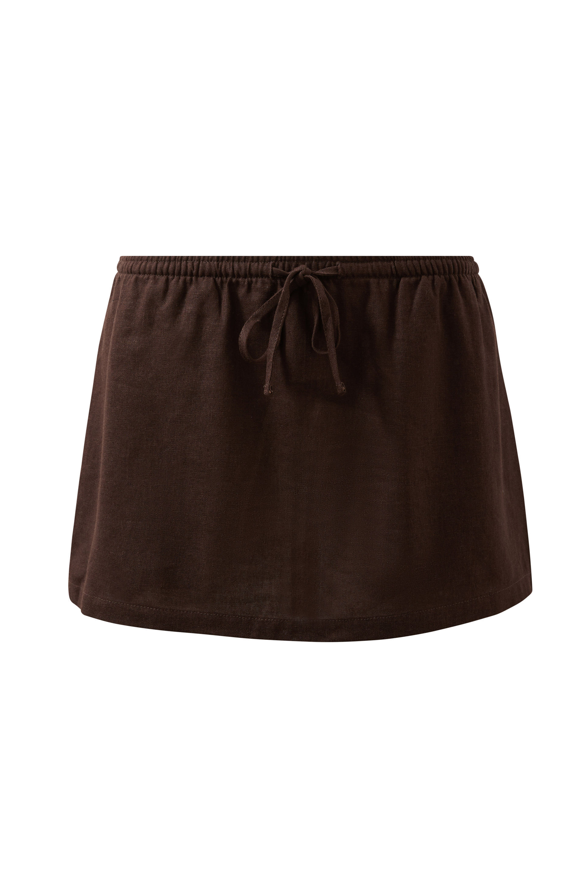 Henley Relaxed Linen Mini Skirt brown bean 6 Henley Relaxed Linen Mini Skirt brown bean