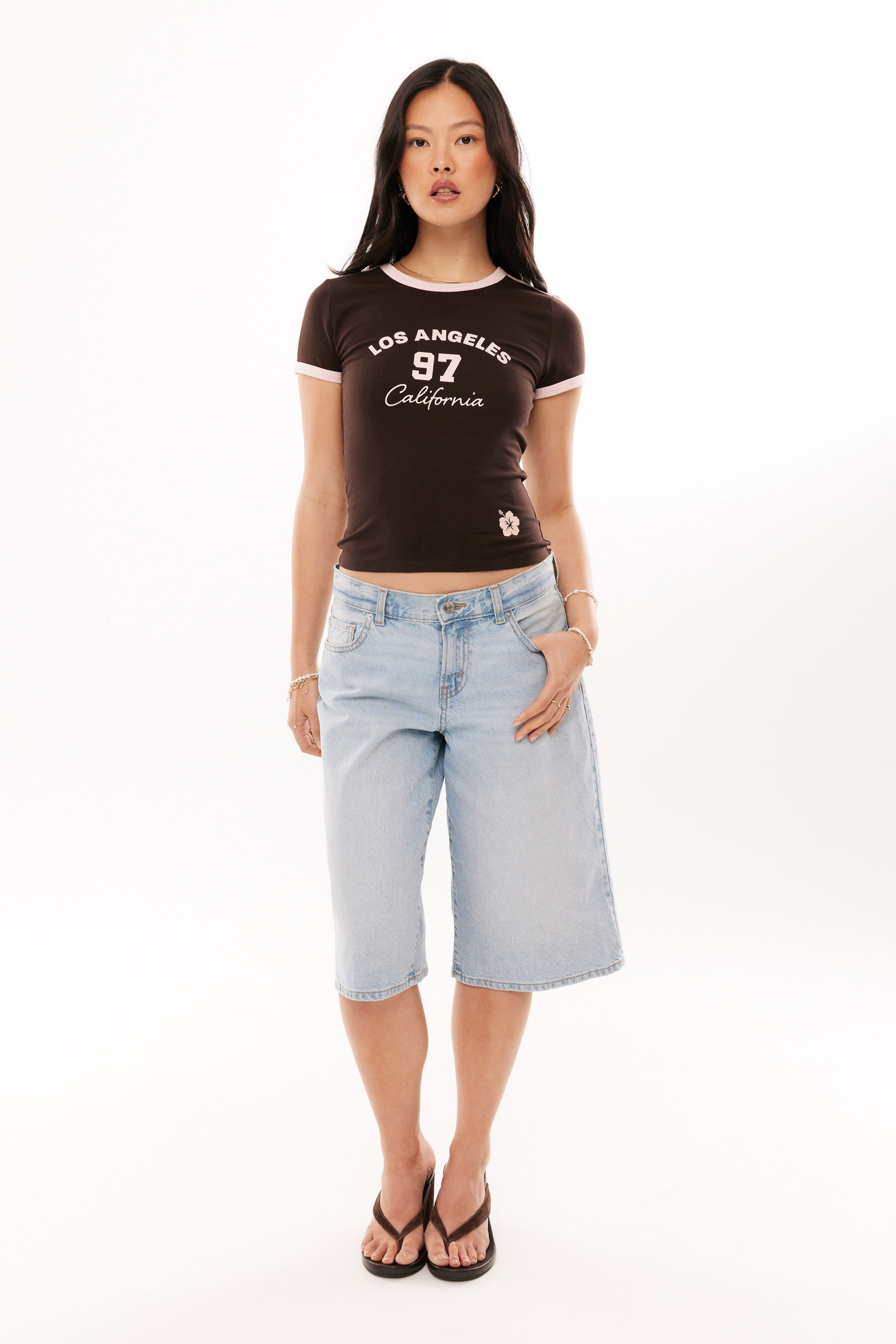 Candi Fitted Ringer Tee brown bean/la 97