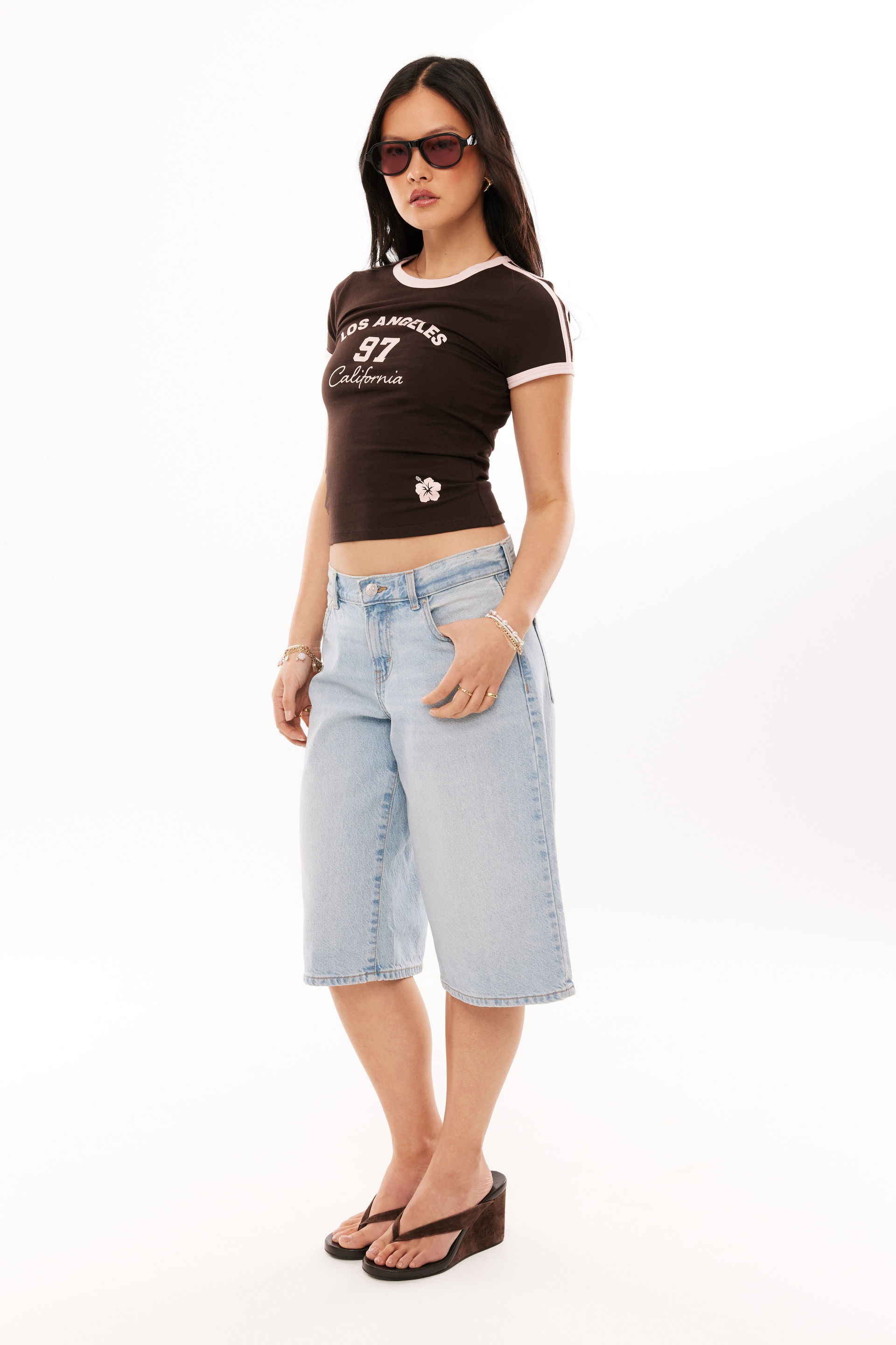Candi Fitted Ringer Tee brown bean/la 97