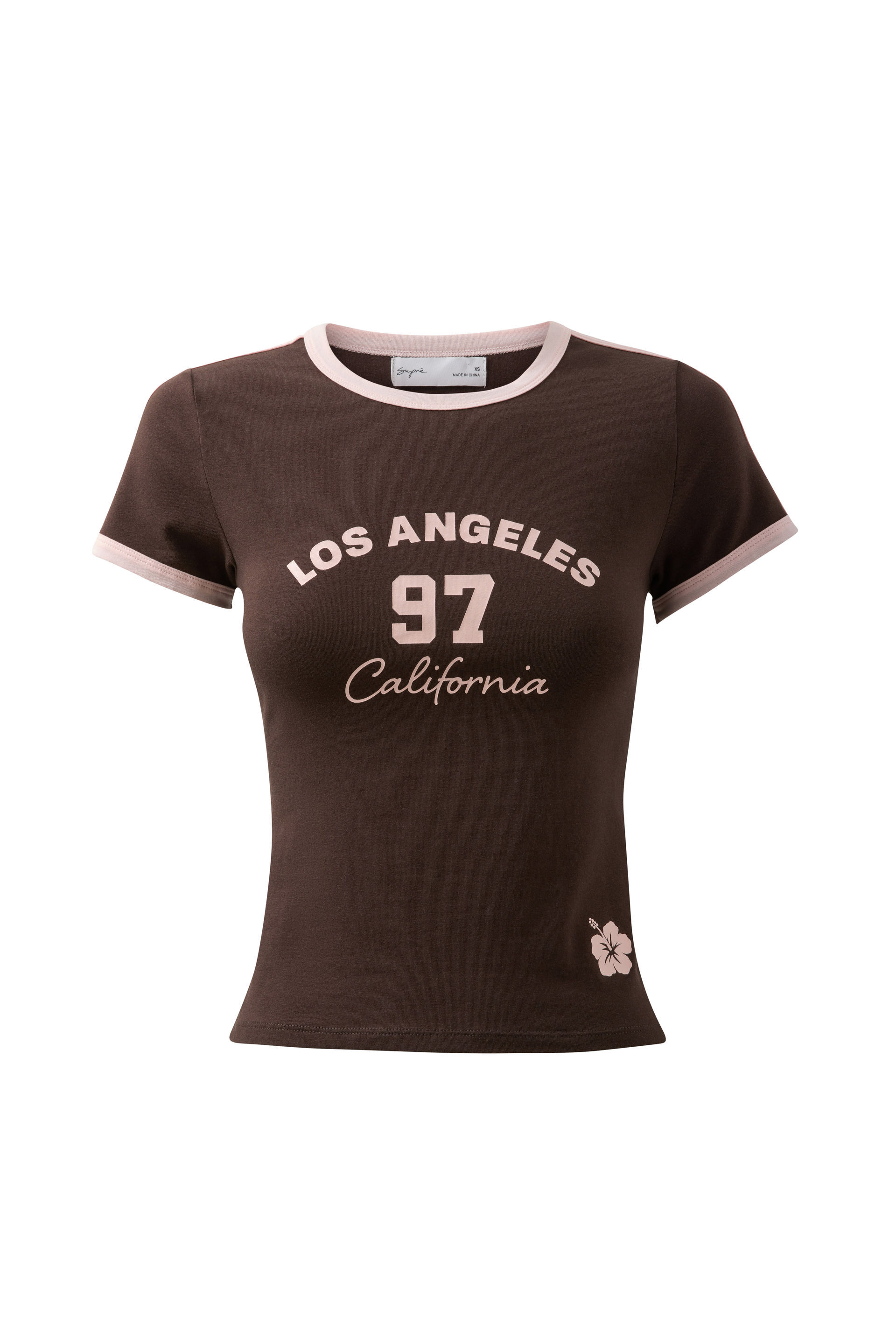 Candi Fitted Ringer Tee brown bean/la 97
