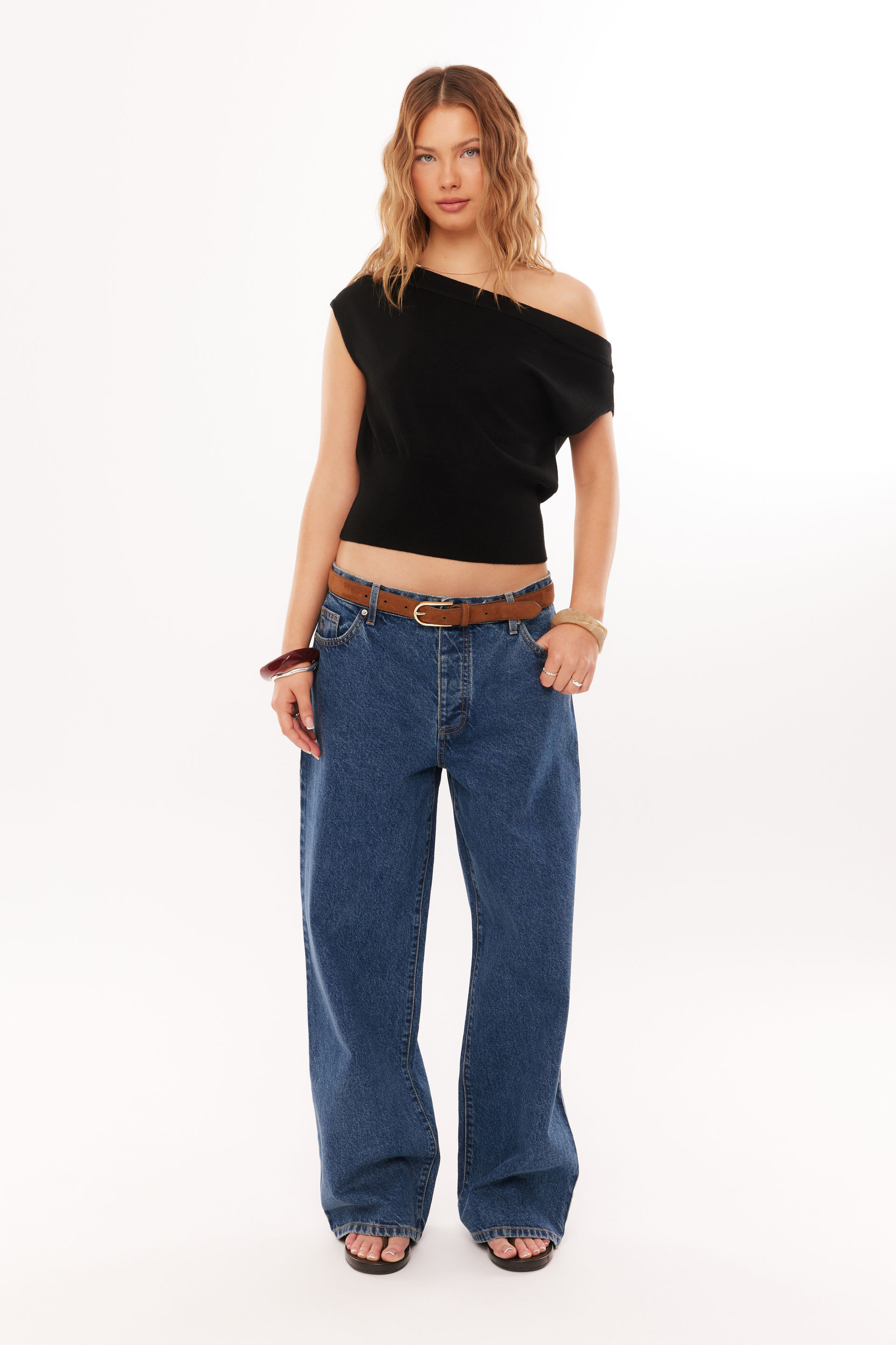 Low Slung Baggy Jean deep blue