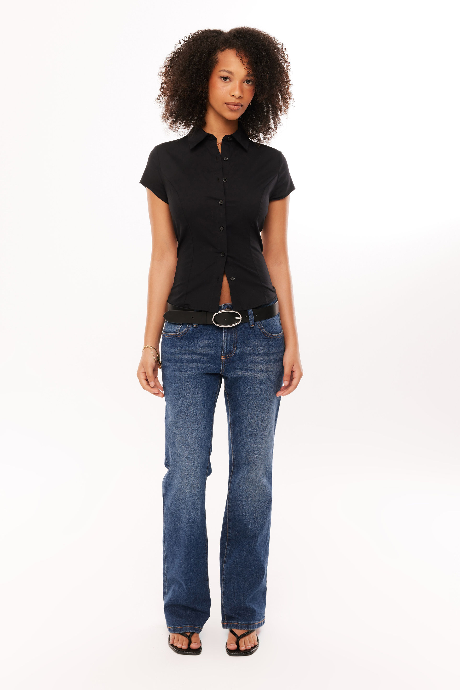 Bria Cap Sleeve Shirt black