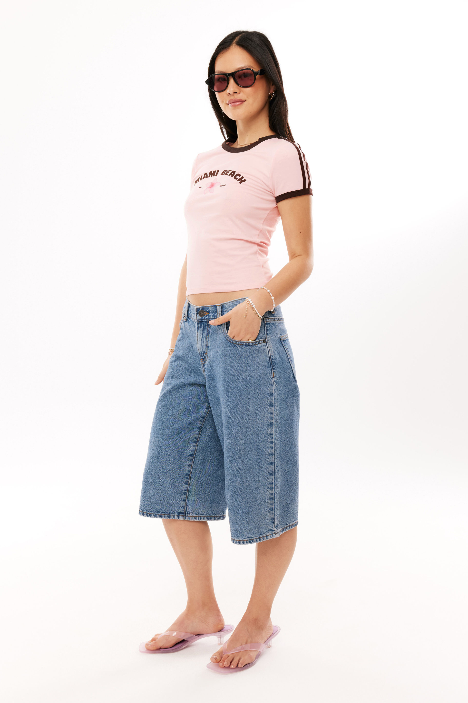 Candi Fitted Ringer Tee coral pink/miami beach