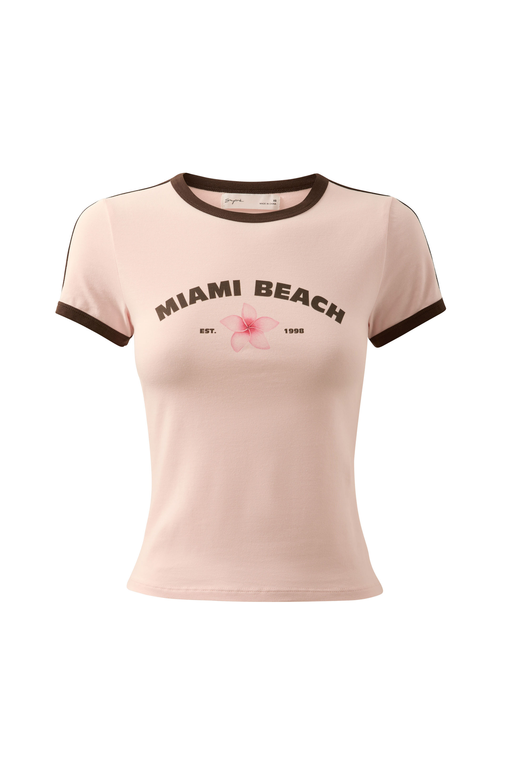 Candi Fitted Ringer Tee coral pink/miami beach