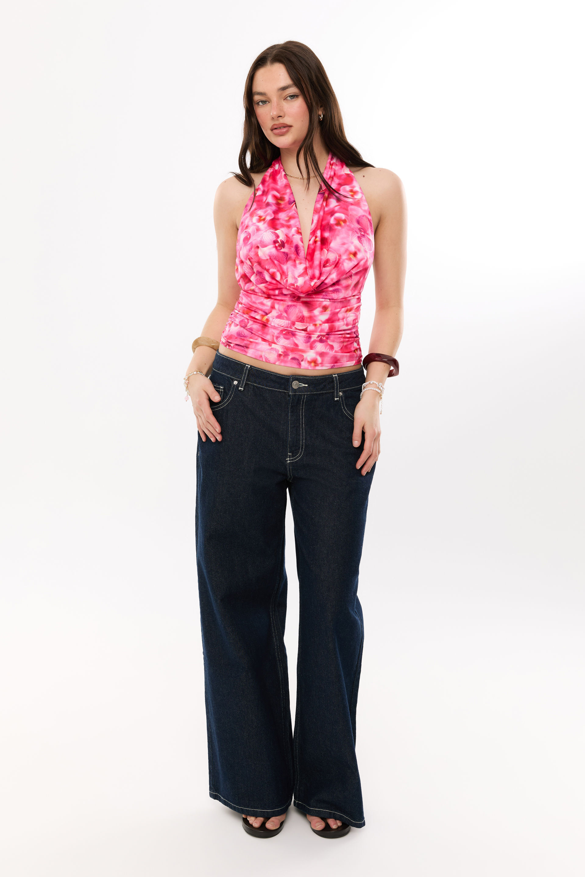 Cassia Cowl Top lola floral pink
