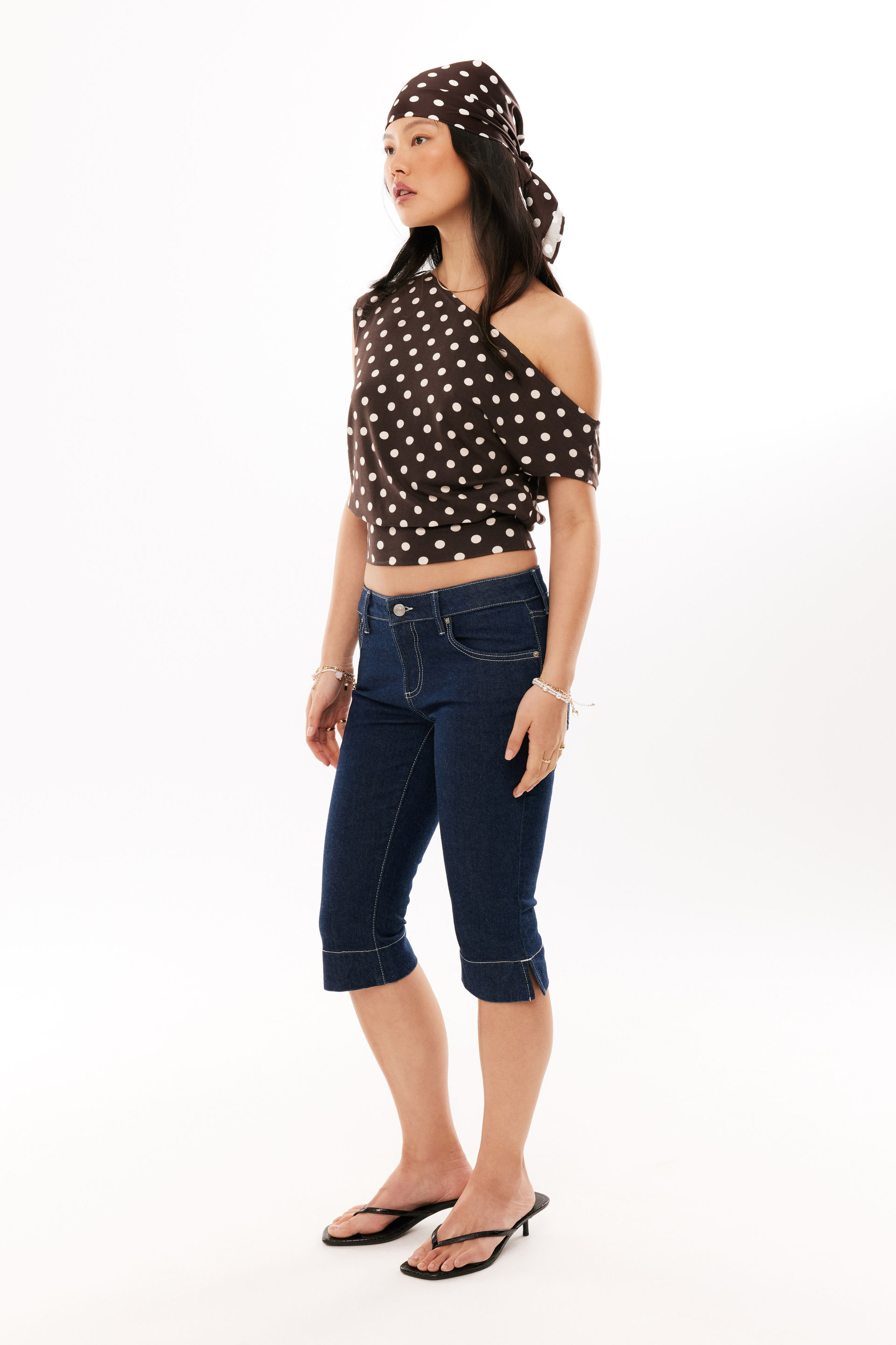 Ally Off Shoulder Top amalfi spot brown