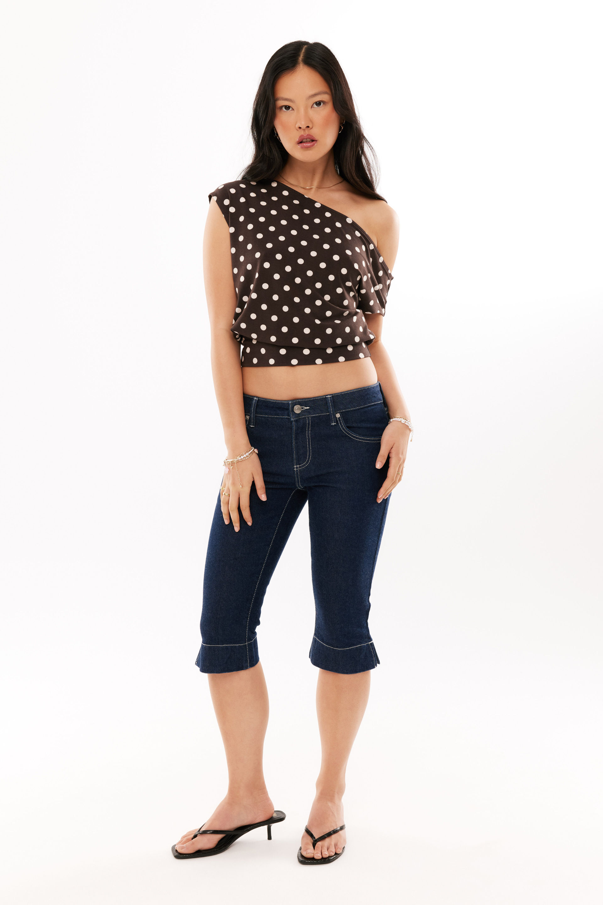 Ally Off Shoulder Top amalfi spot brown