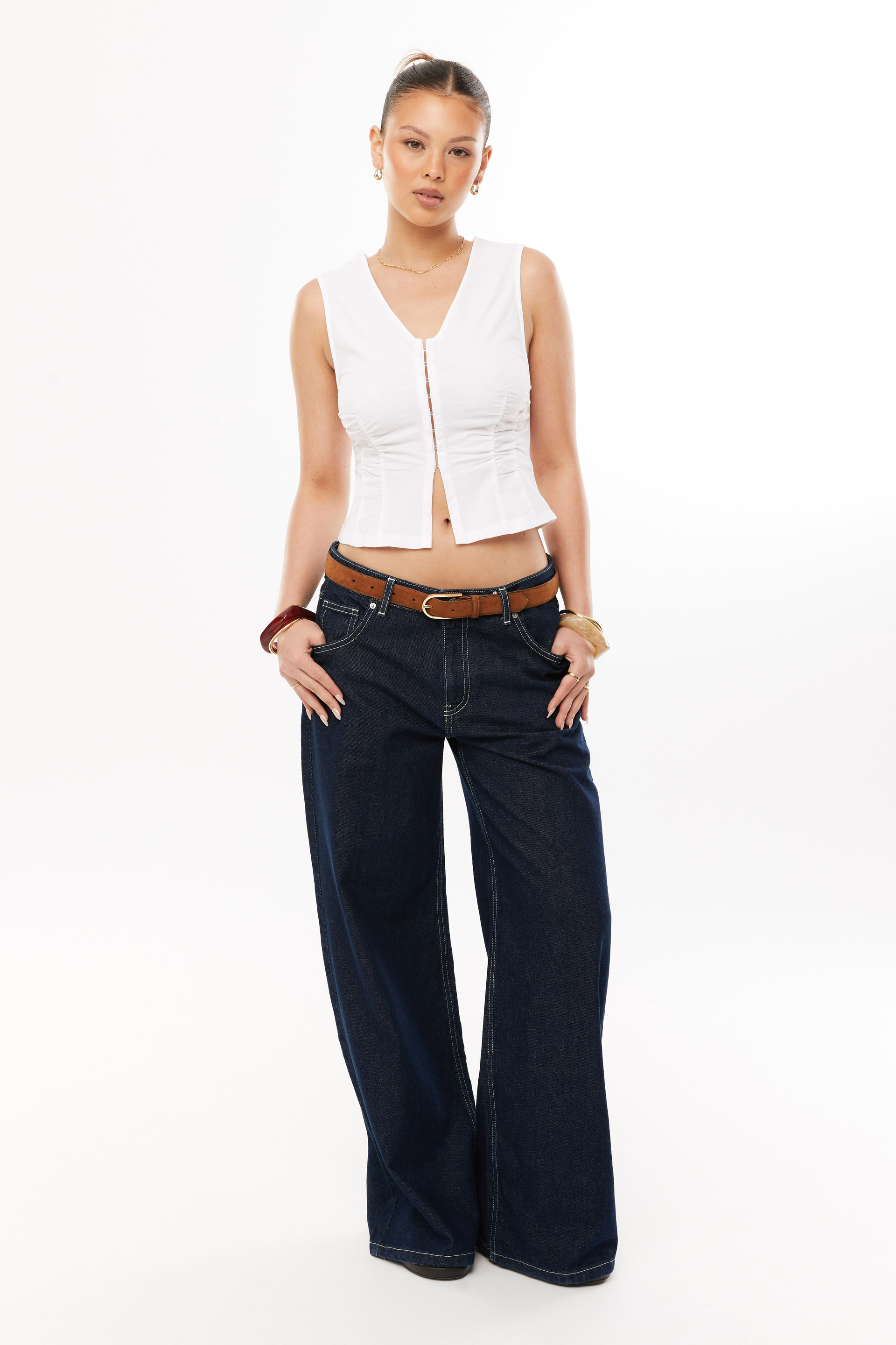 Alba Ruched Top white