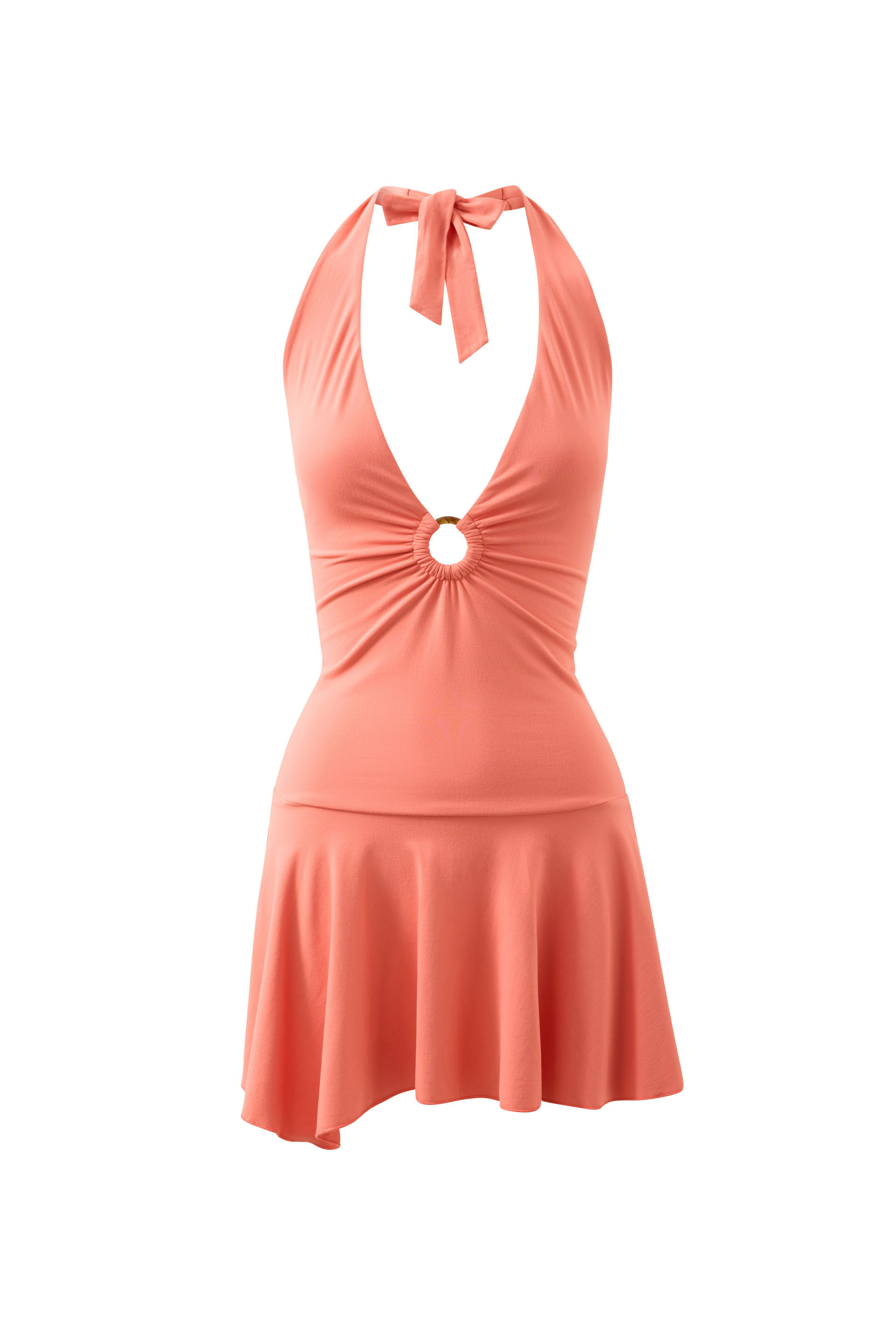 Keeley Halter Hardware Mini Dress coral crush 6 Keeley Halter Hardware Mini Dress coral crush
