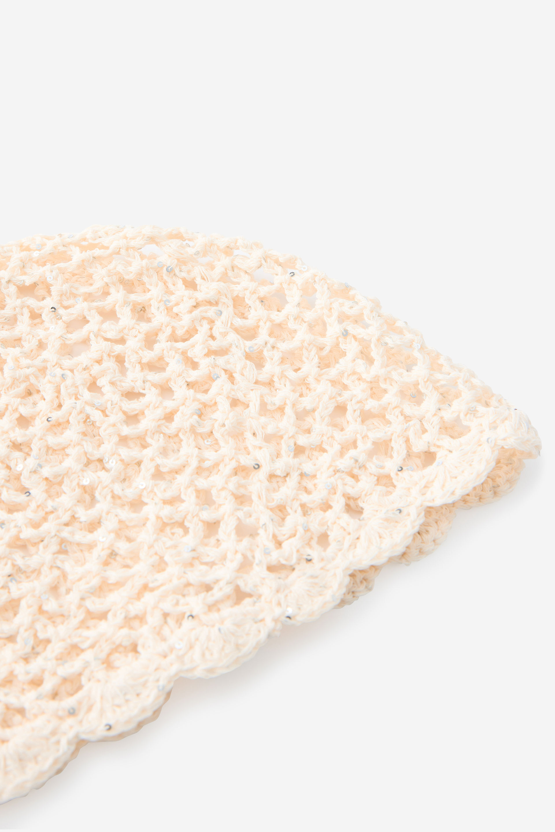 Crochet Cap natural/sequins