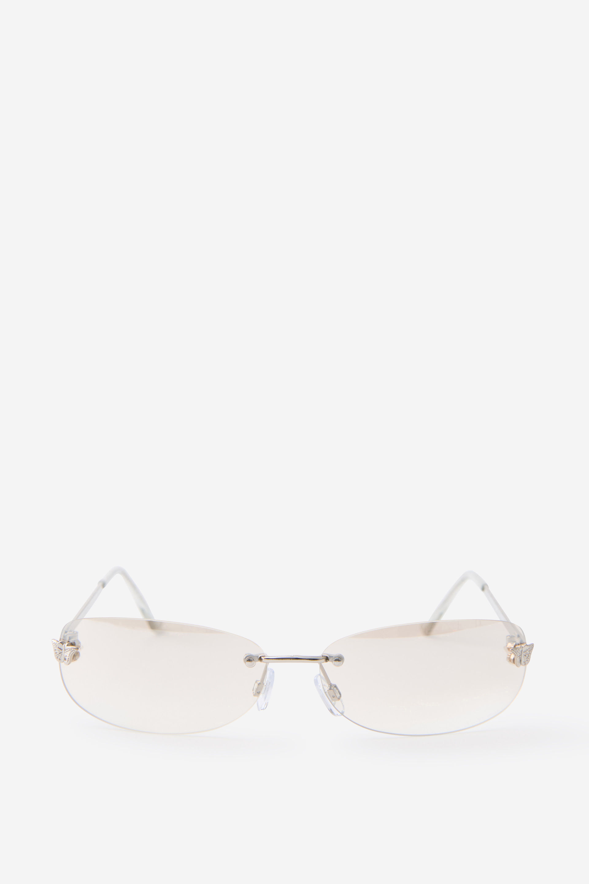 Y2k Chrome Glasses silver