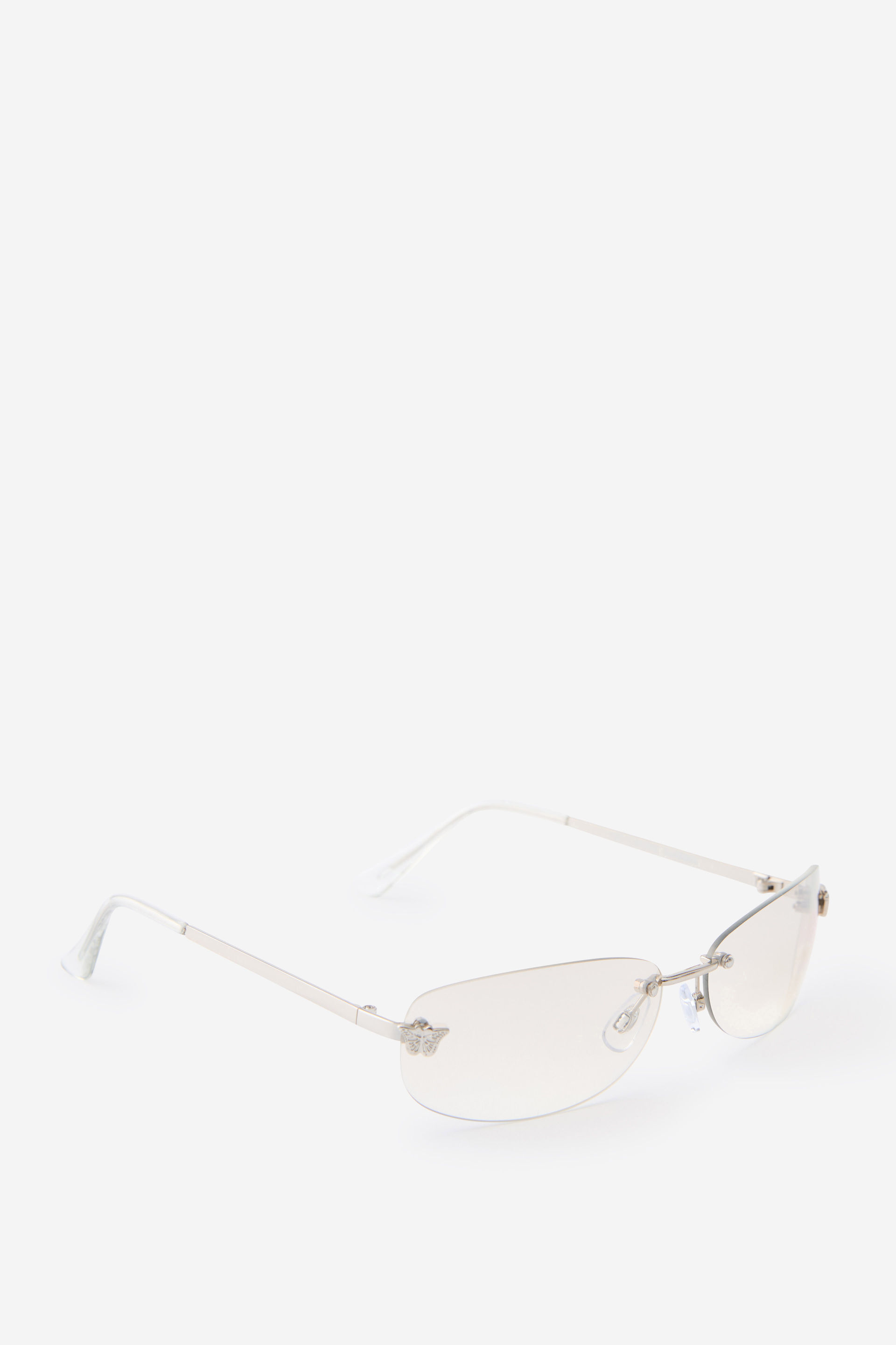 Y2k Chrome Glasses silver