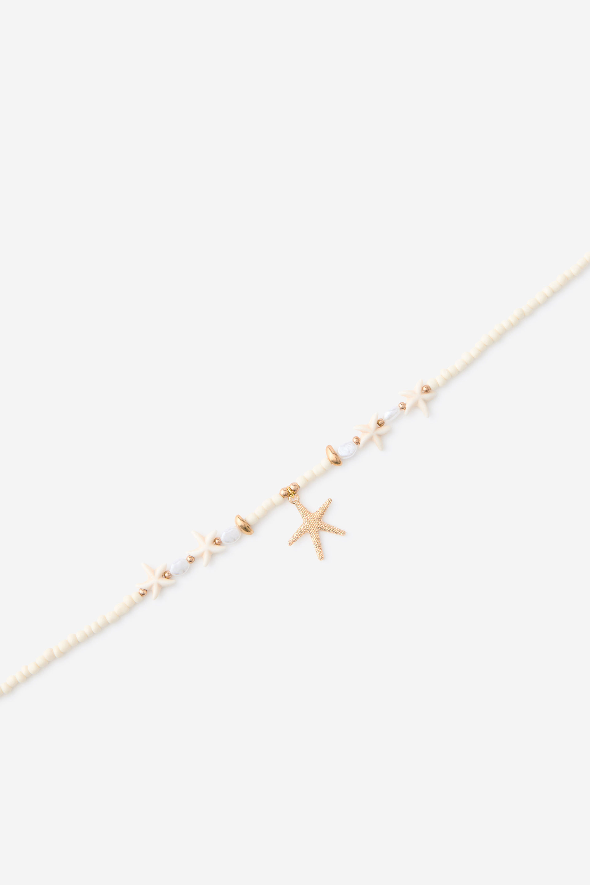 Beaded Necklace white/starfish