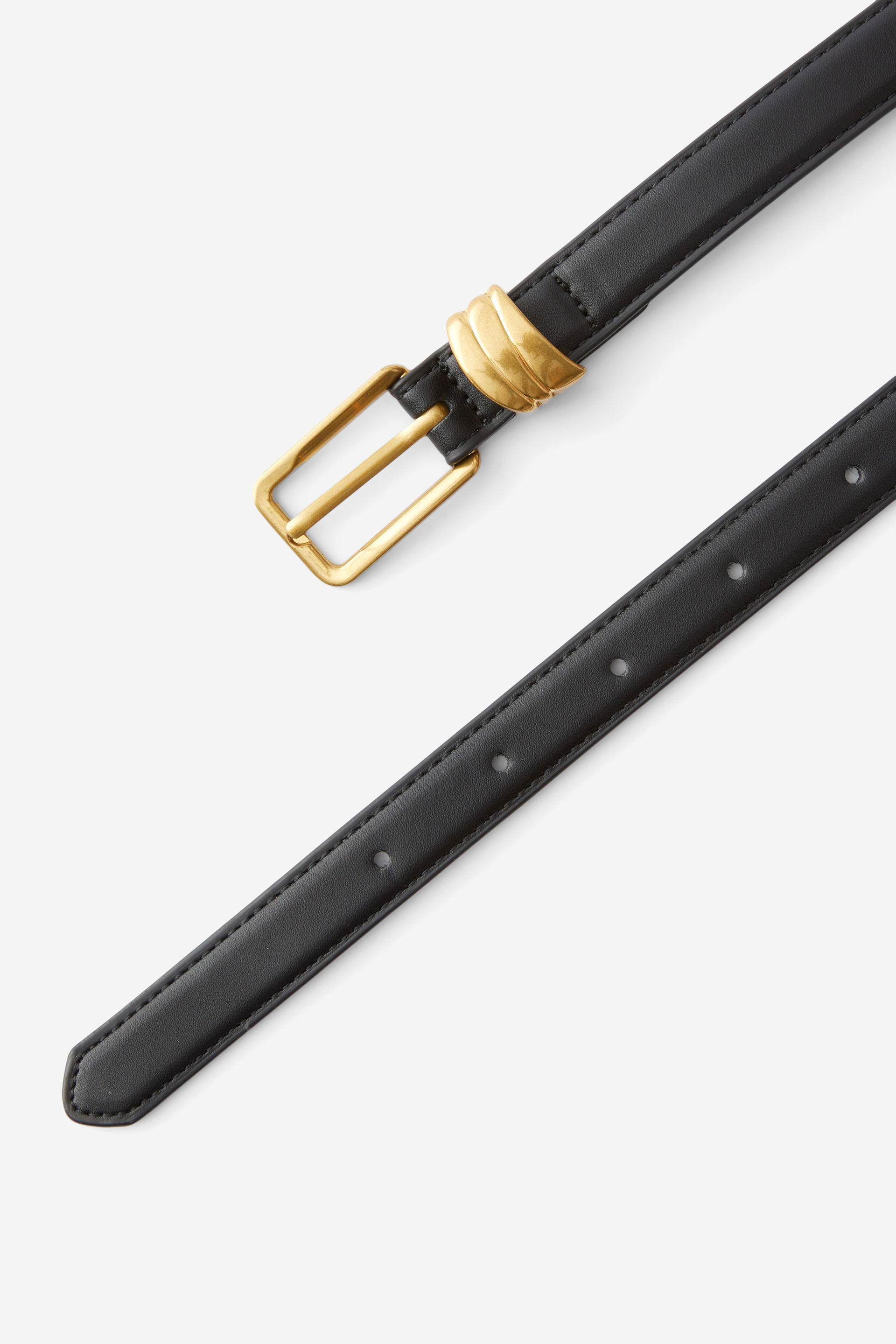 Mae Minimal Freeform Belt black/brushed gold