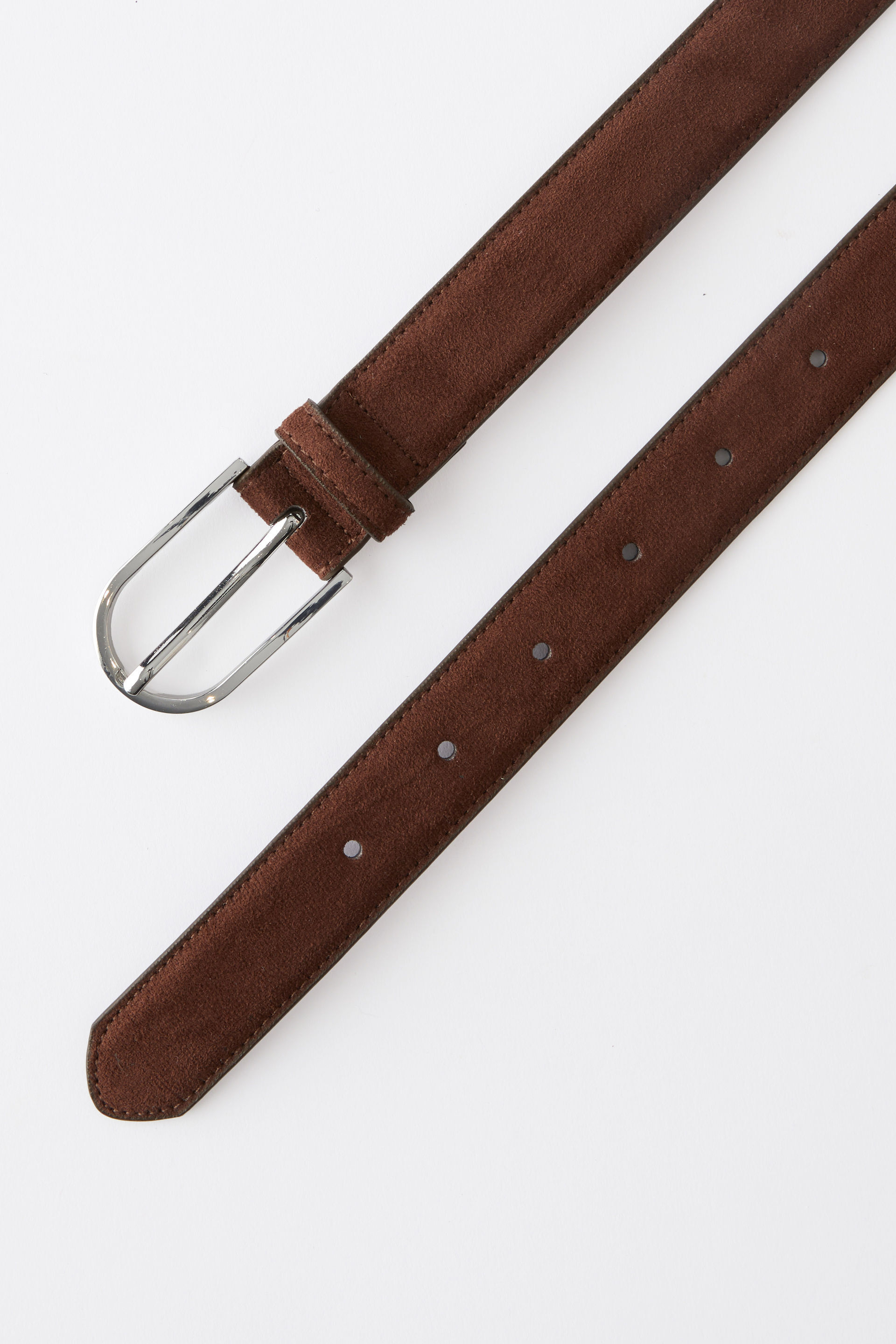 Savannah Faux Suede Belt choc/silver