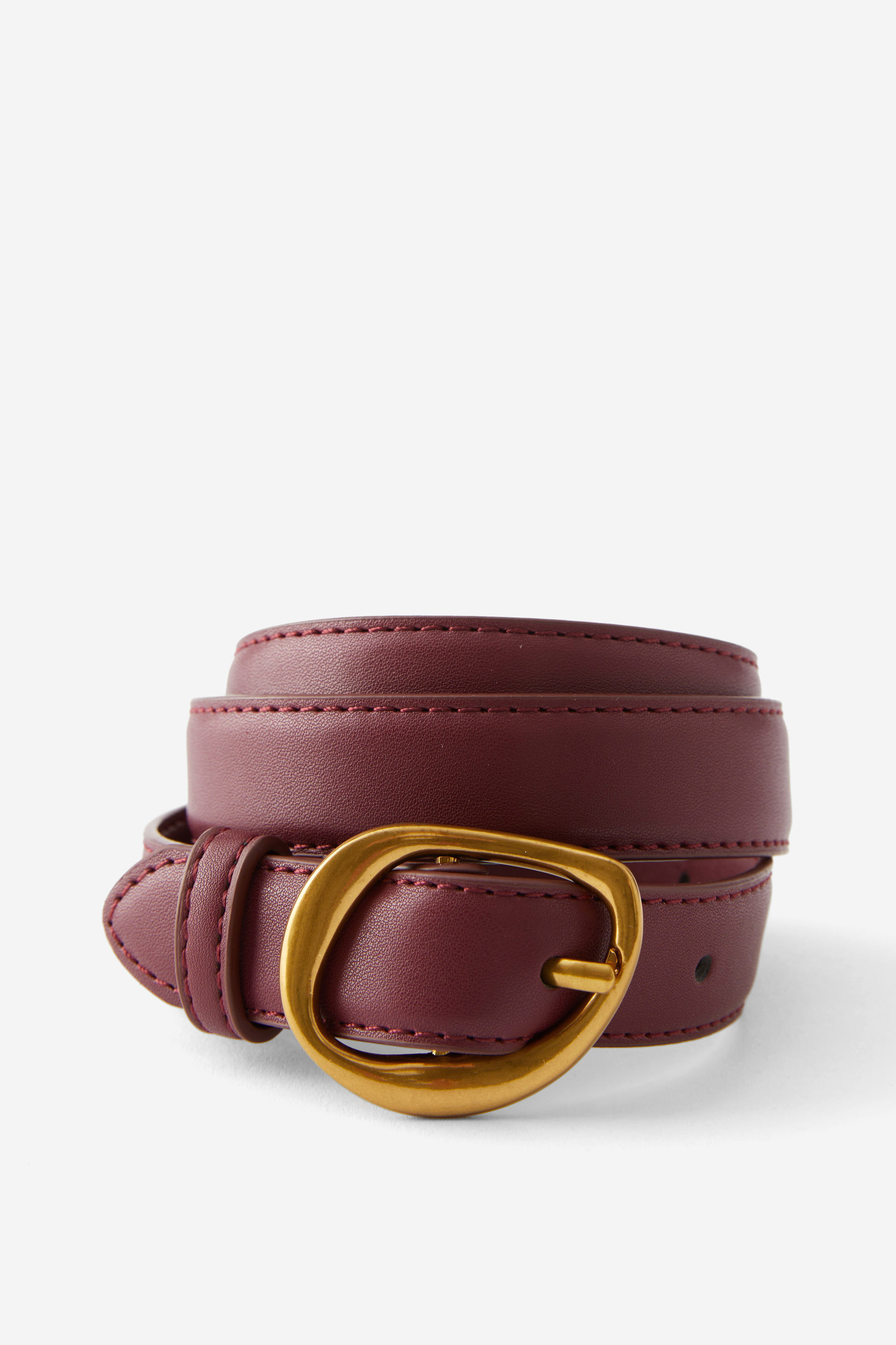 Misshapen Buckle Belt cherry/brushed gold
