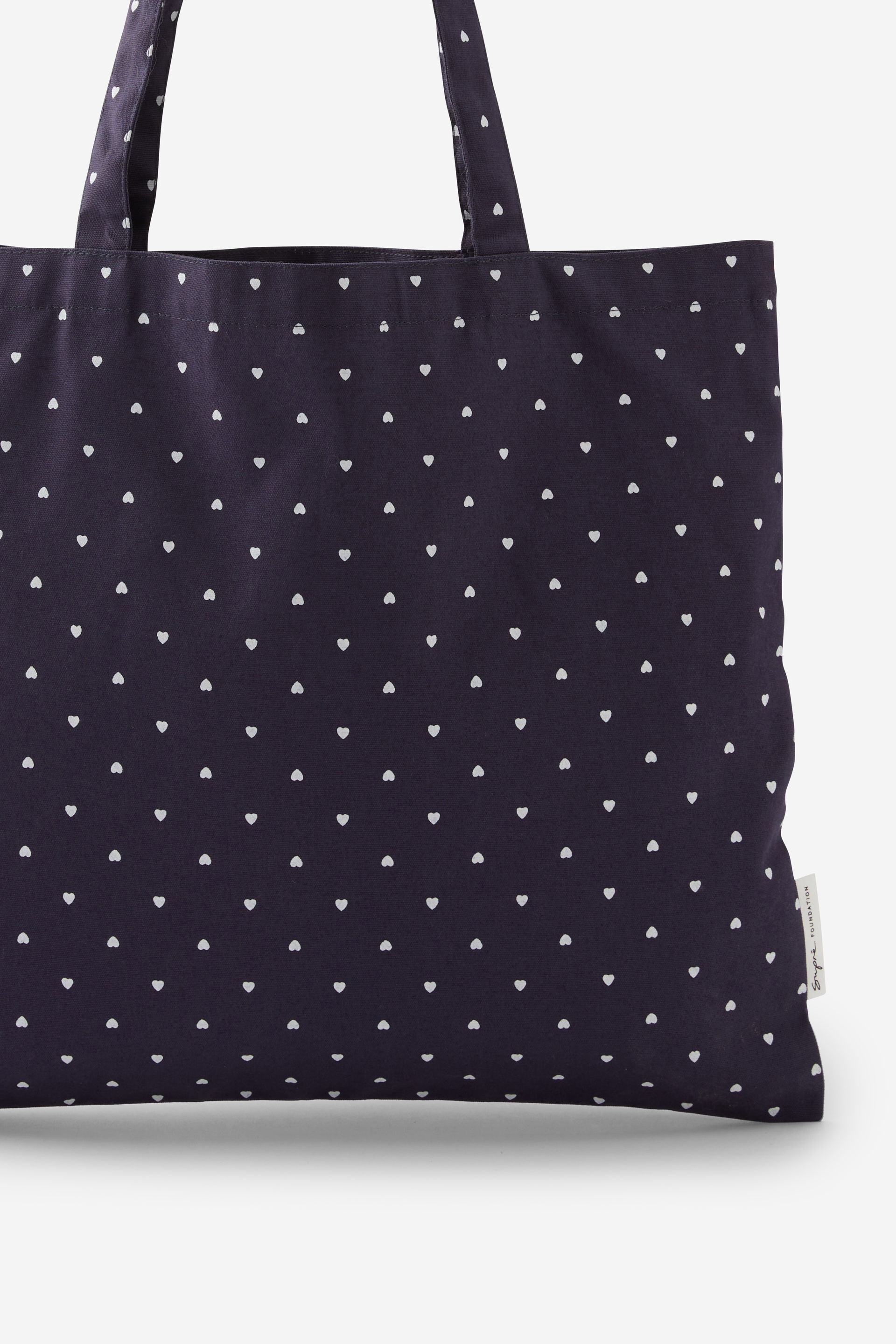 Supre Foundation Square Tote micro hearts / navy