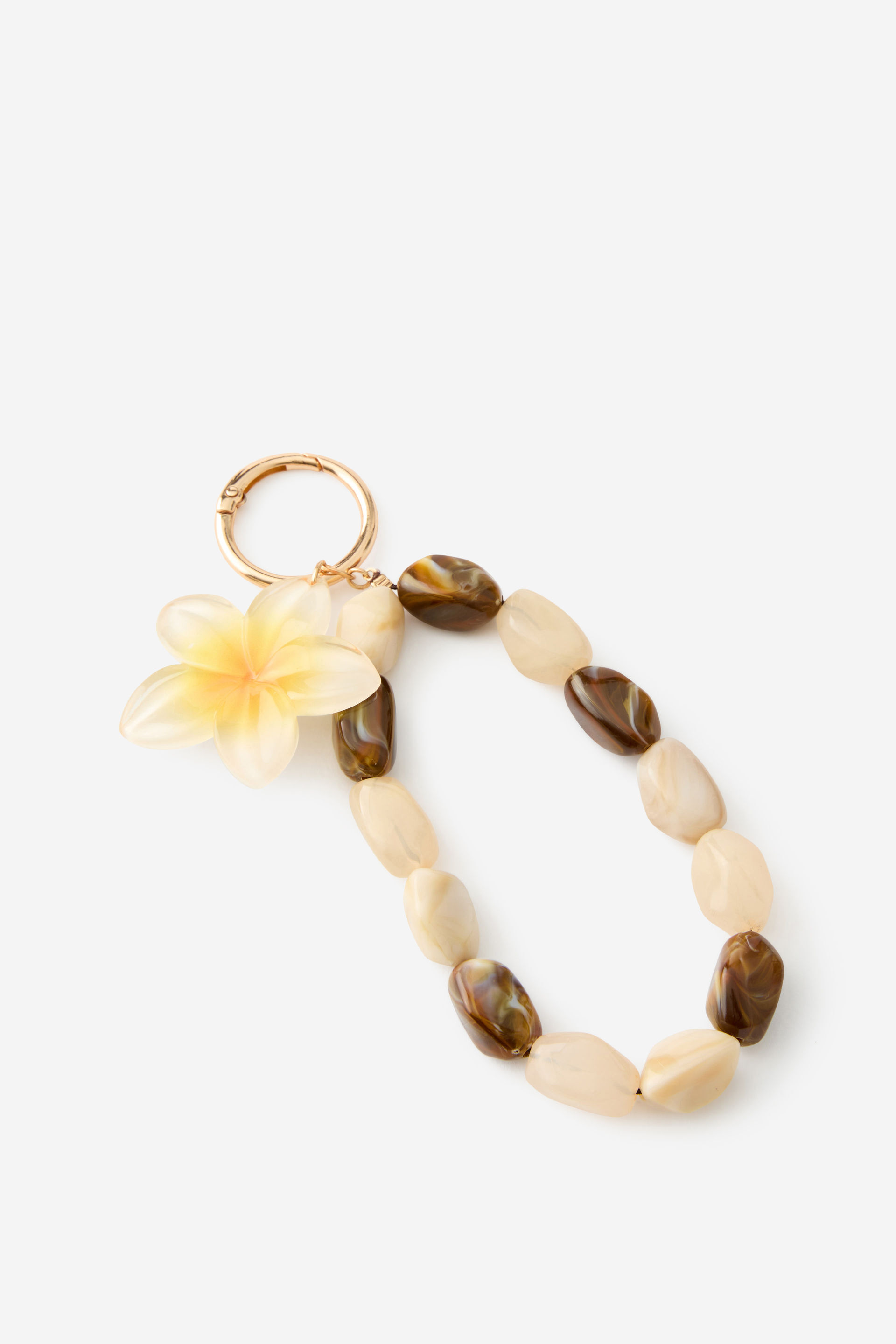 Bag Charm frangipani/beads