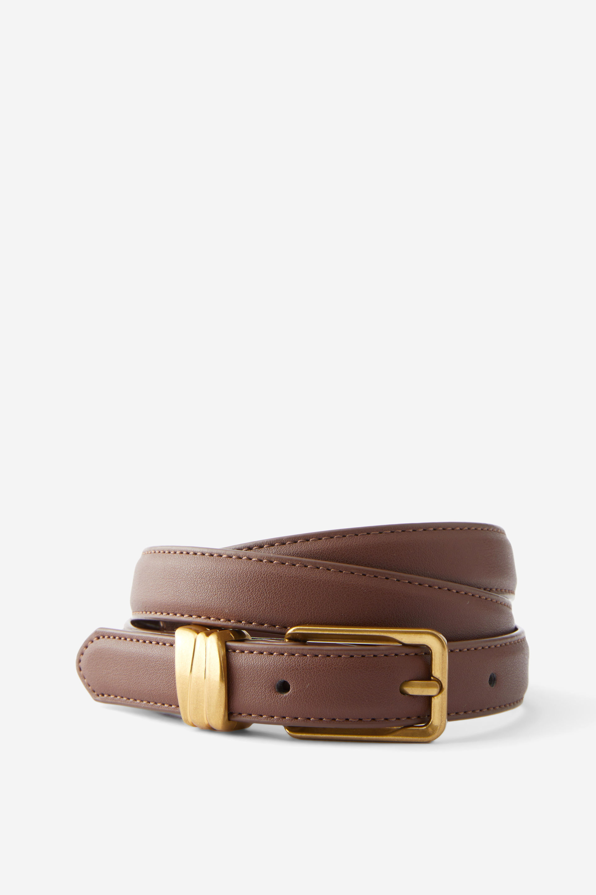 Mae Minimal Freeform Belt brown/brushed gold