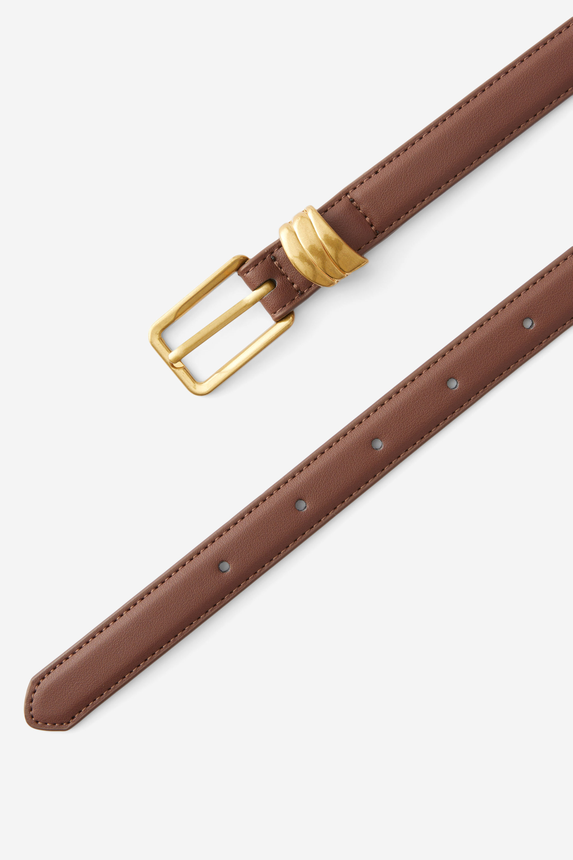Mae Minimal Freeform Belt brown/brushed gold
