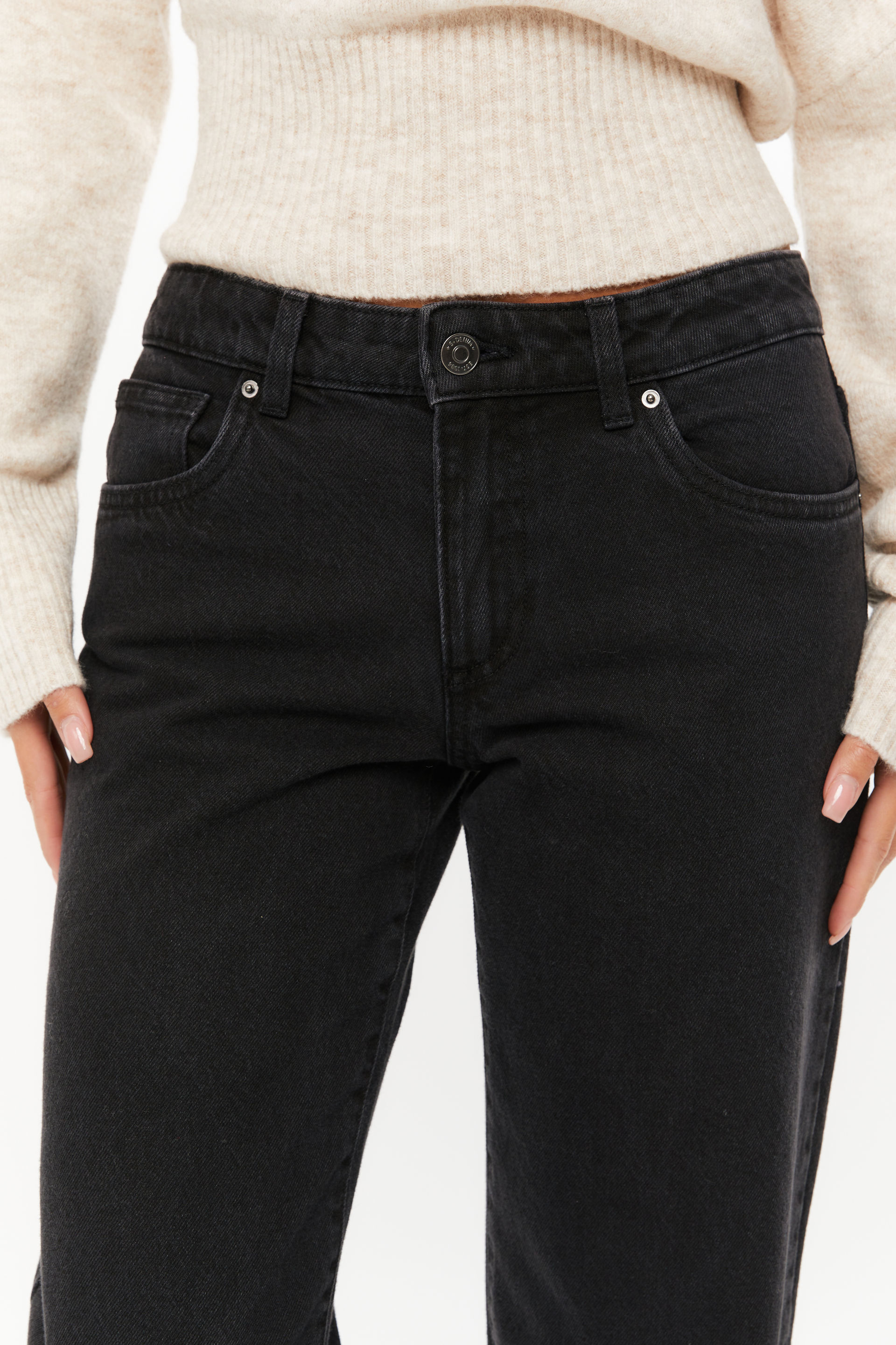Low Rise Straight Jean midnight black