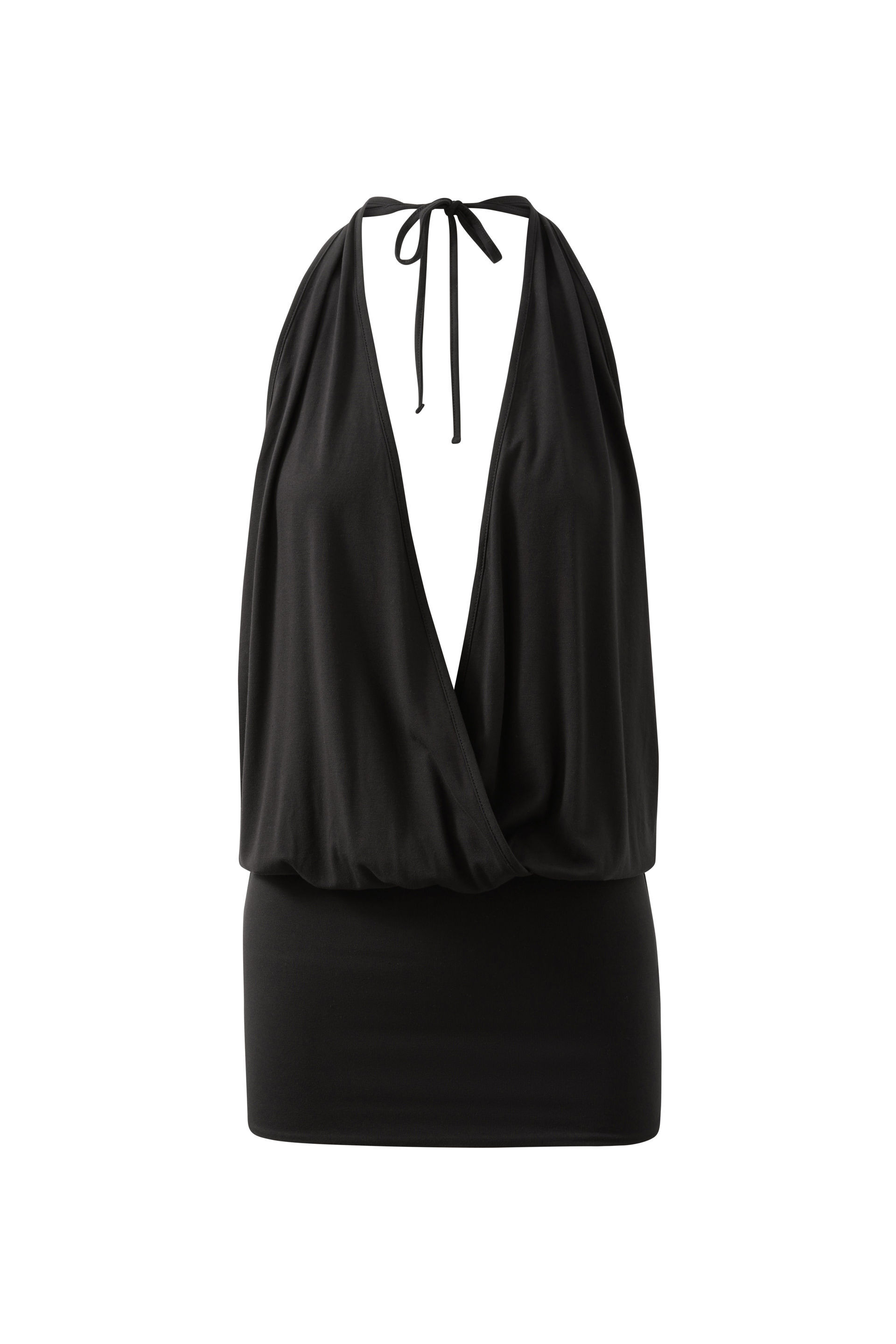 Cece Banded Hem Halter Dress black