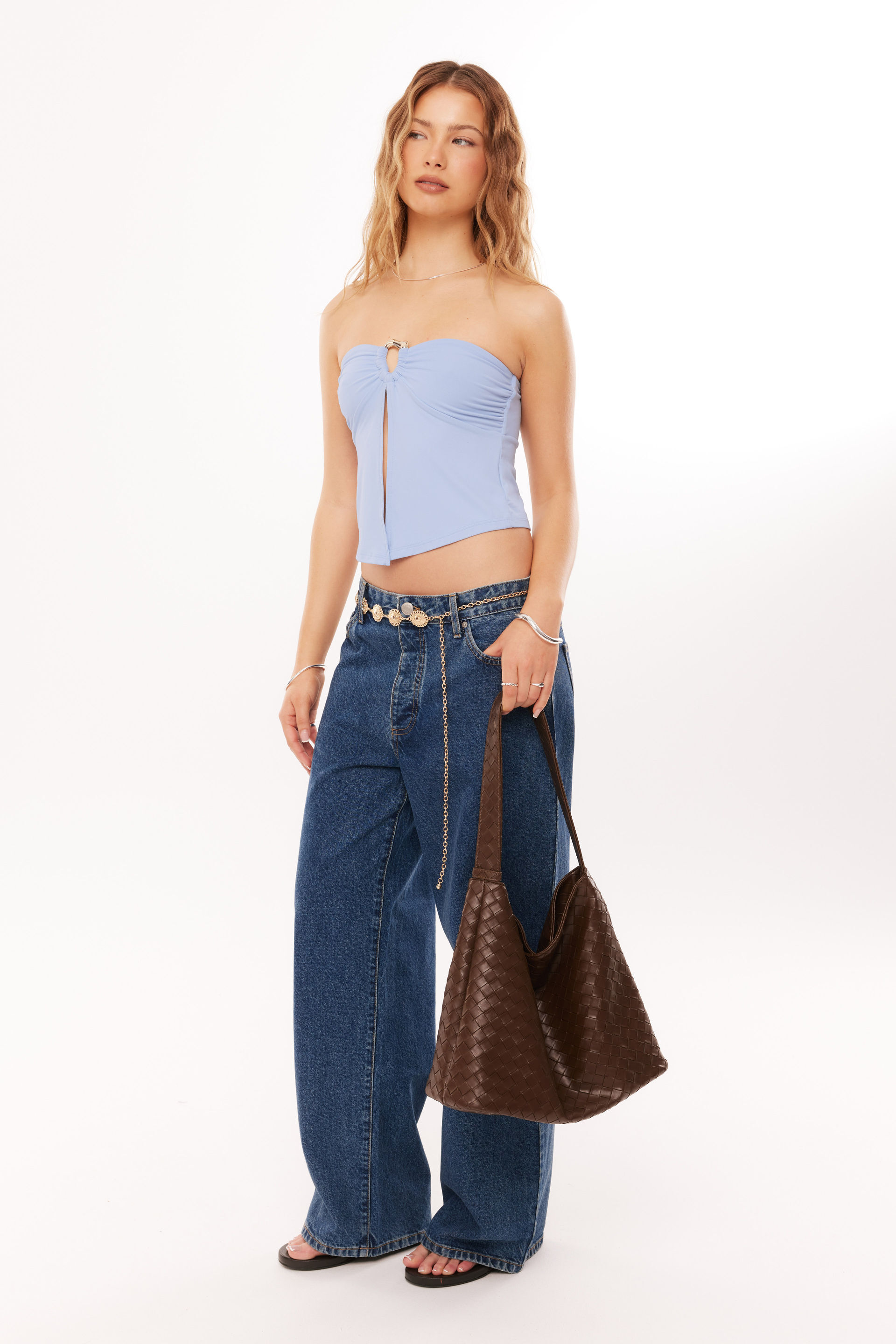 Nicole Strapless Top delicate blue