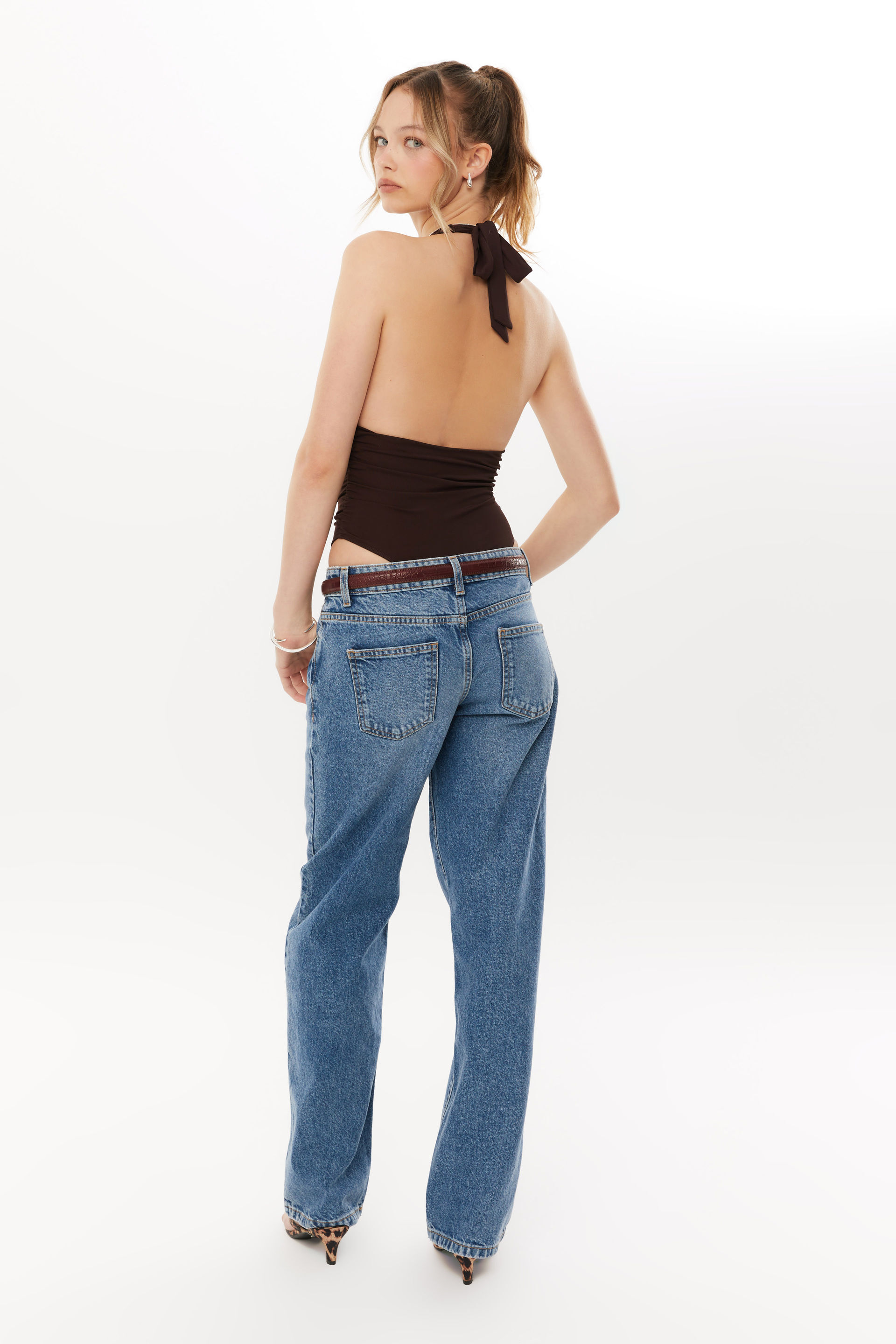 Luxe Eleanor Halter Bodysuit deep choc 3 Luxe Eleanor Halter Bodysuit deep choc