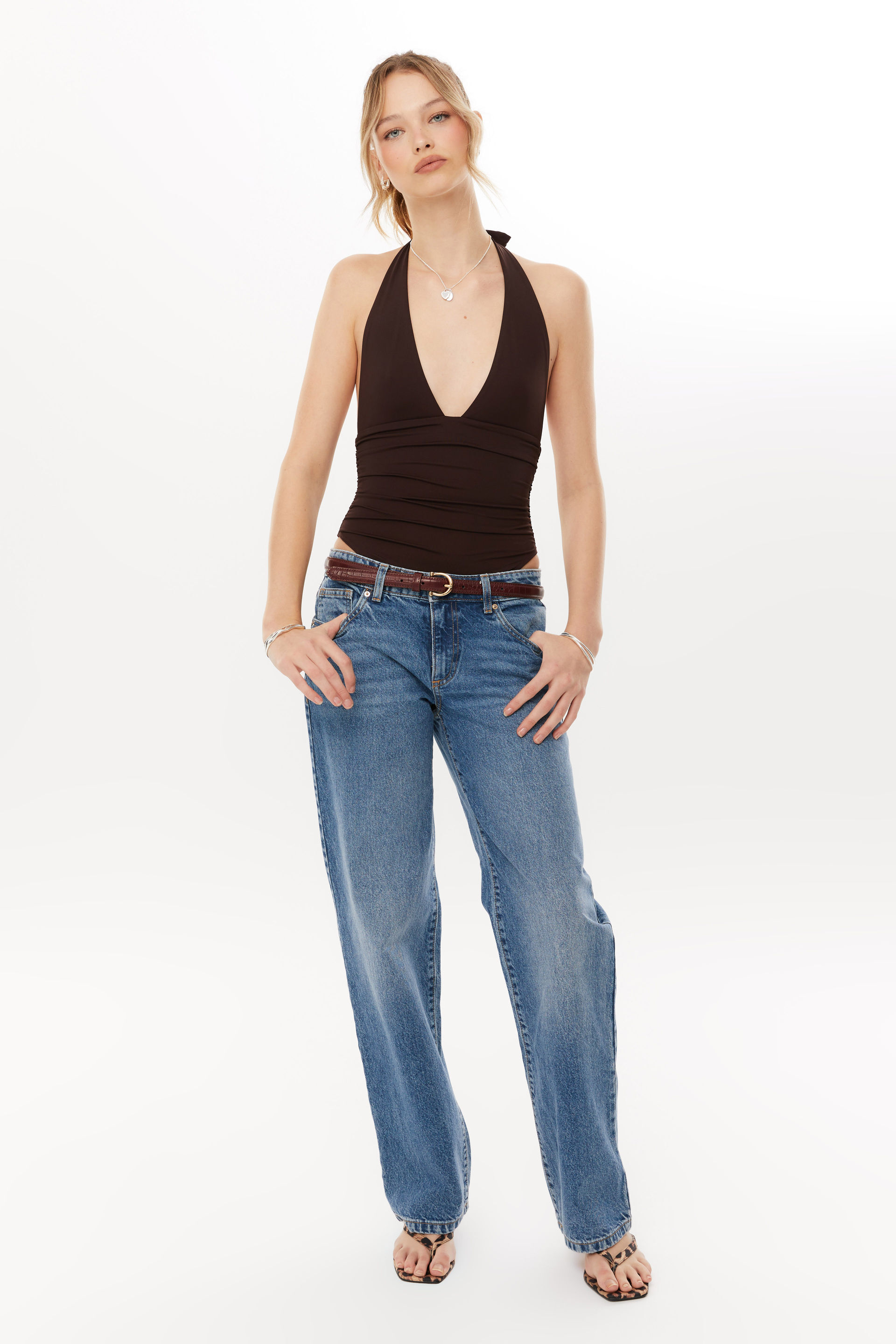 Luxe Eleanor Halter Bodysuit deep choc 4 Luxe Eleanor Halter Bodysuit deep choc