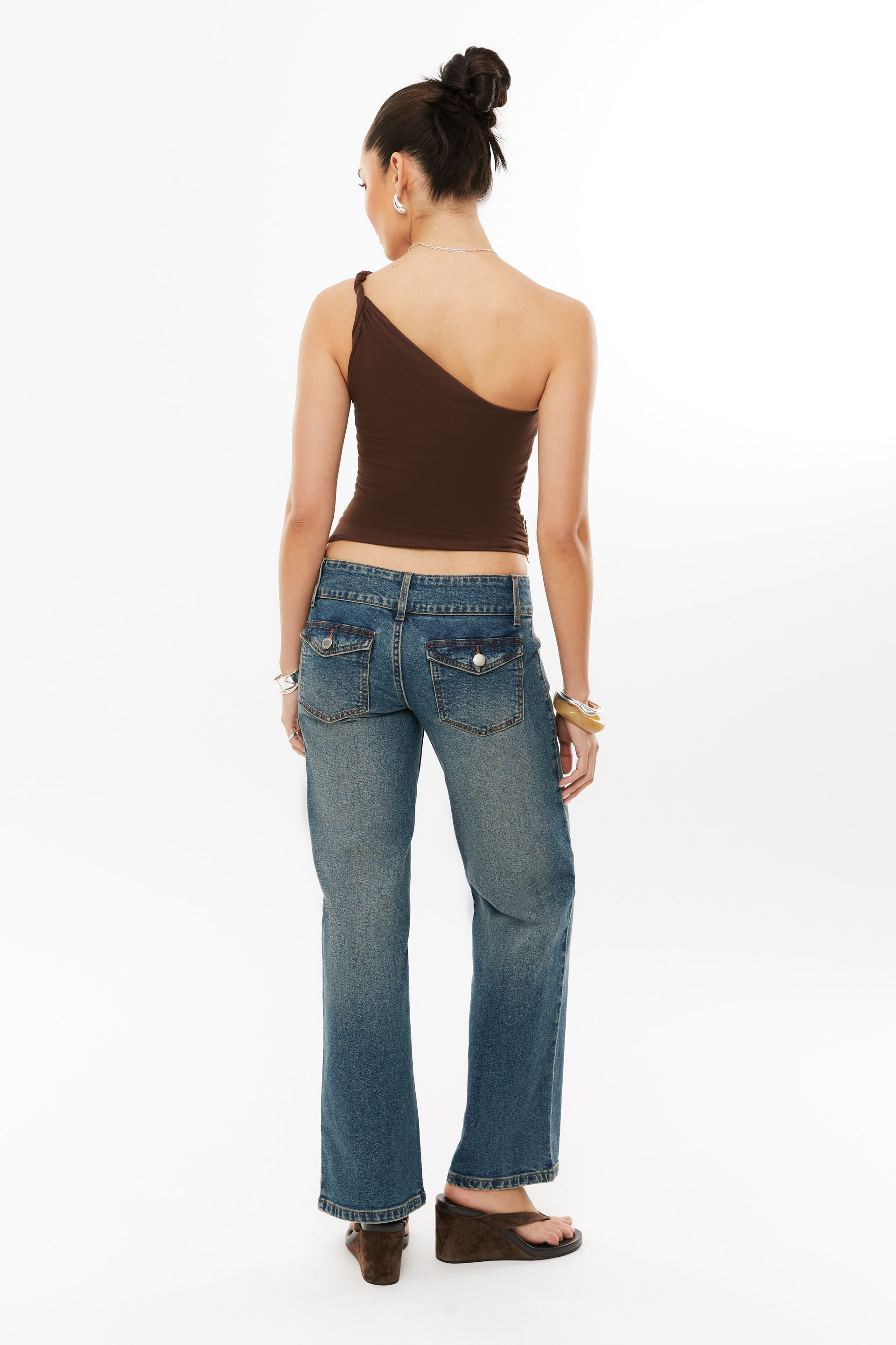 Super Smooth Kaia One Shoulder Top espresso brown 3 Super Smooth Kaia One Shoulder Top espresso brown