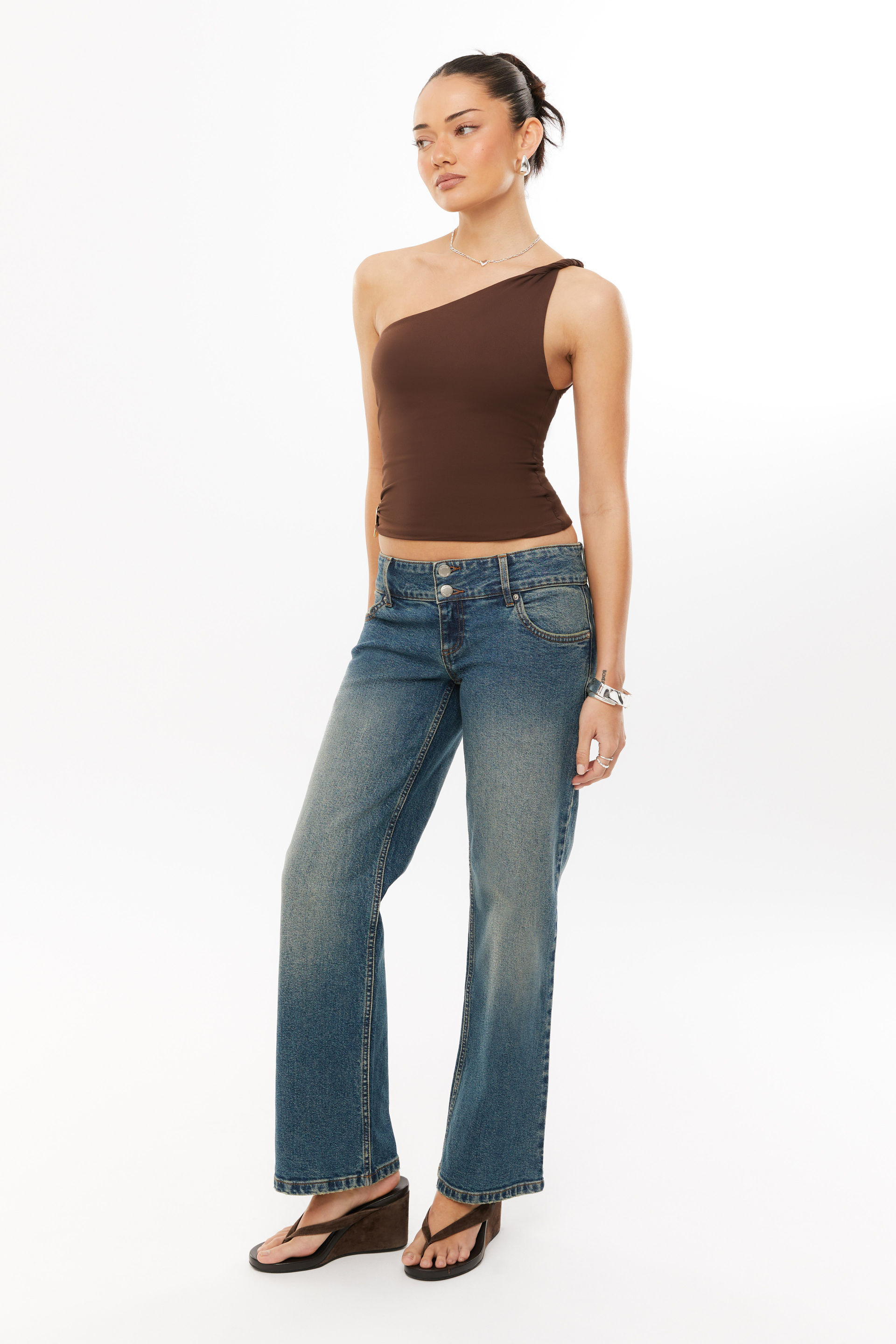 Super Smooth Kaia One Shoulder Top espresso brown 5 Super Smooth Kaia One Shoulder Top espresso brown