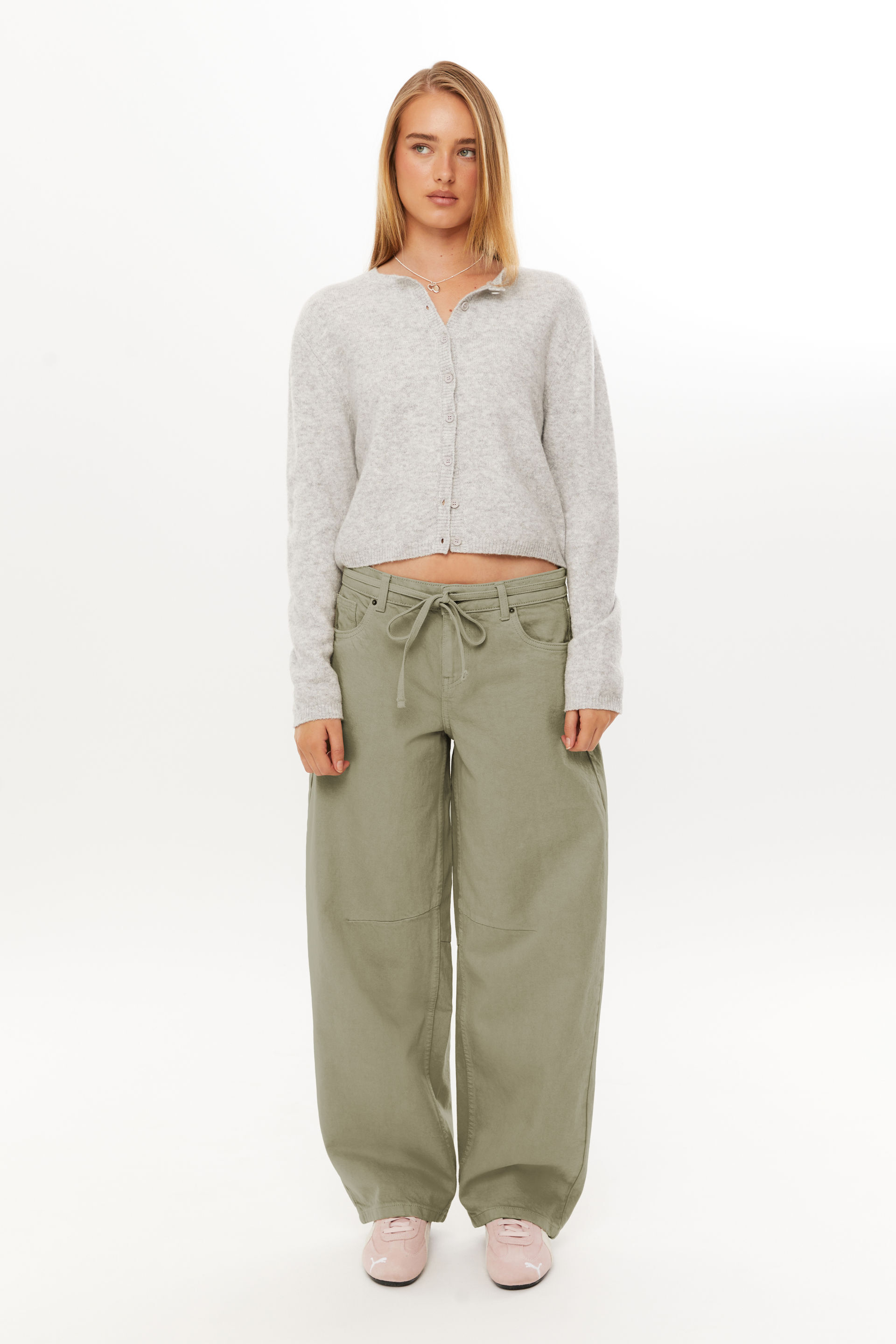 Low Rise Barrel Jean matcha