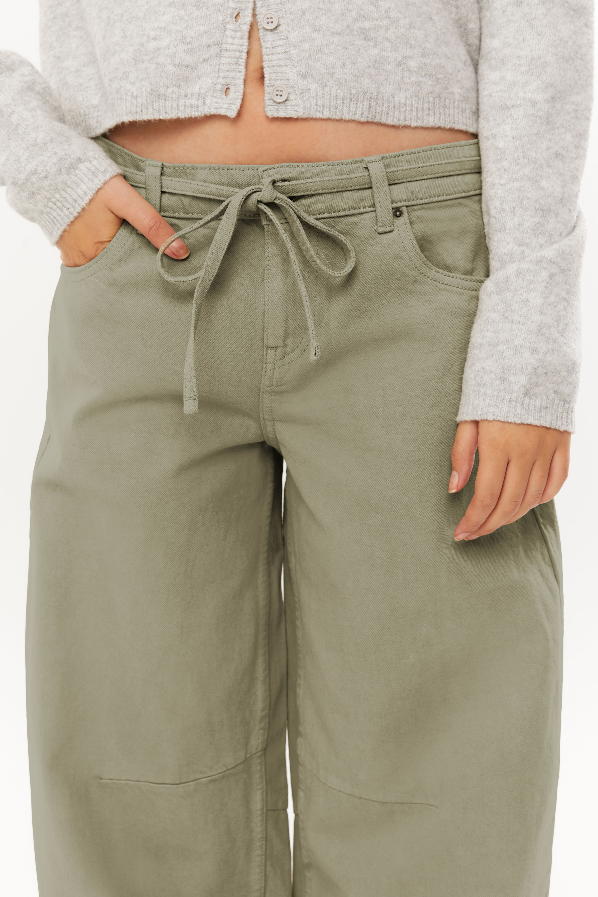 Low Rise Barrel Jean matcha