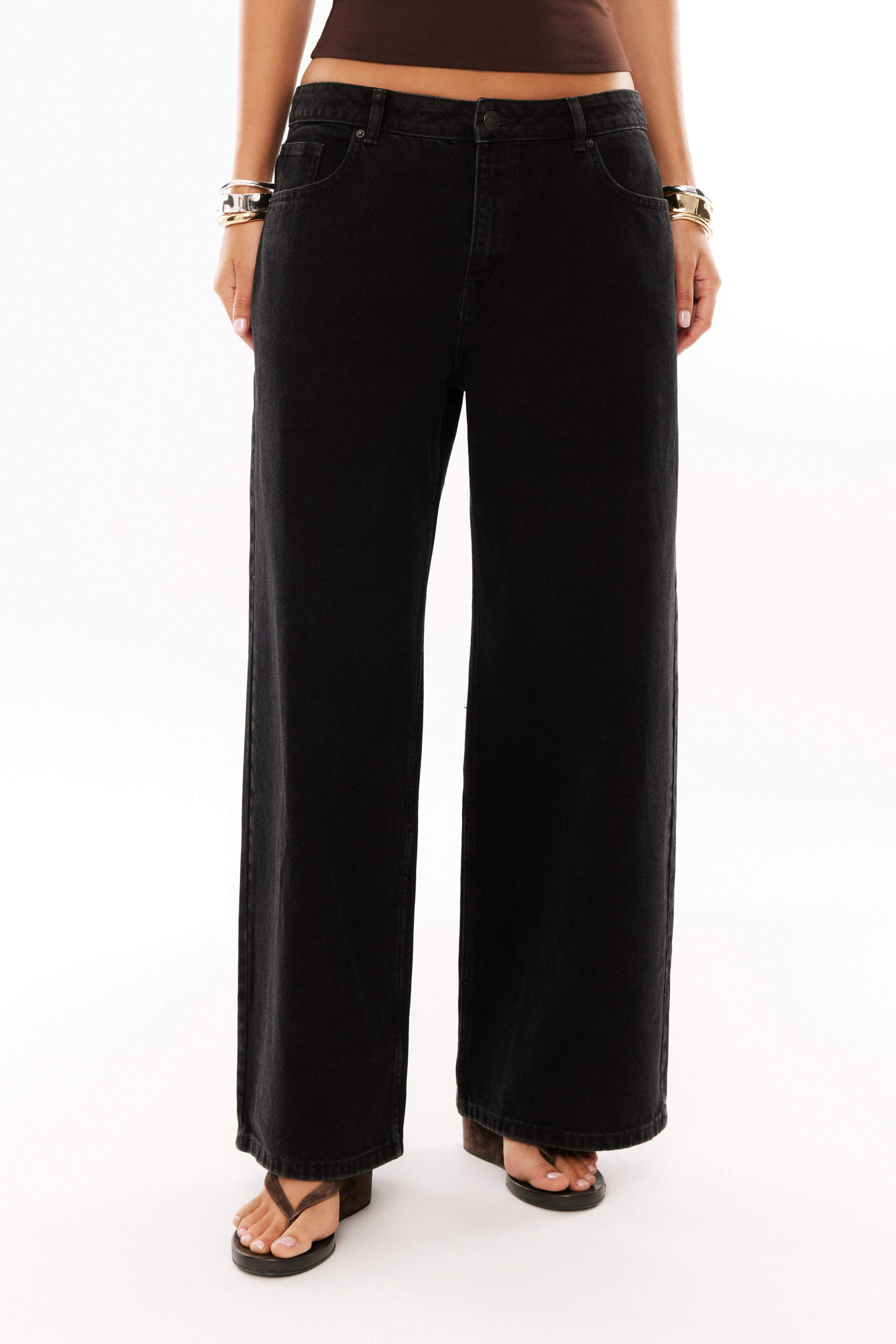 Low Rise Baggy Jean washed black