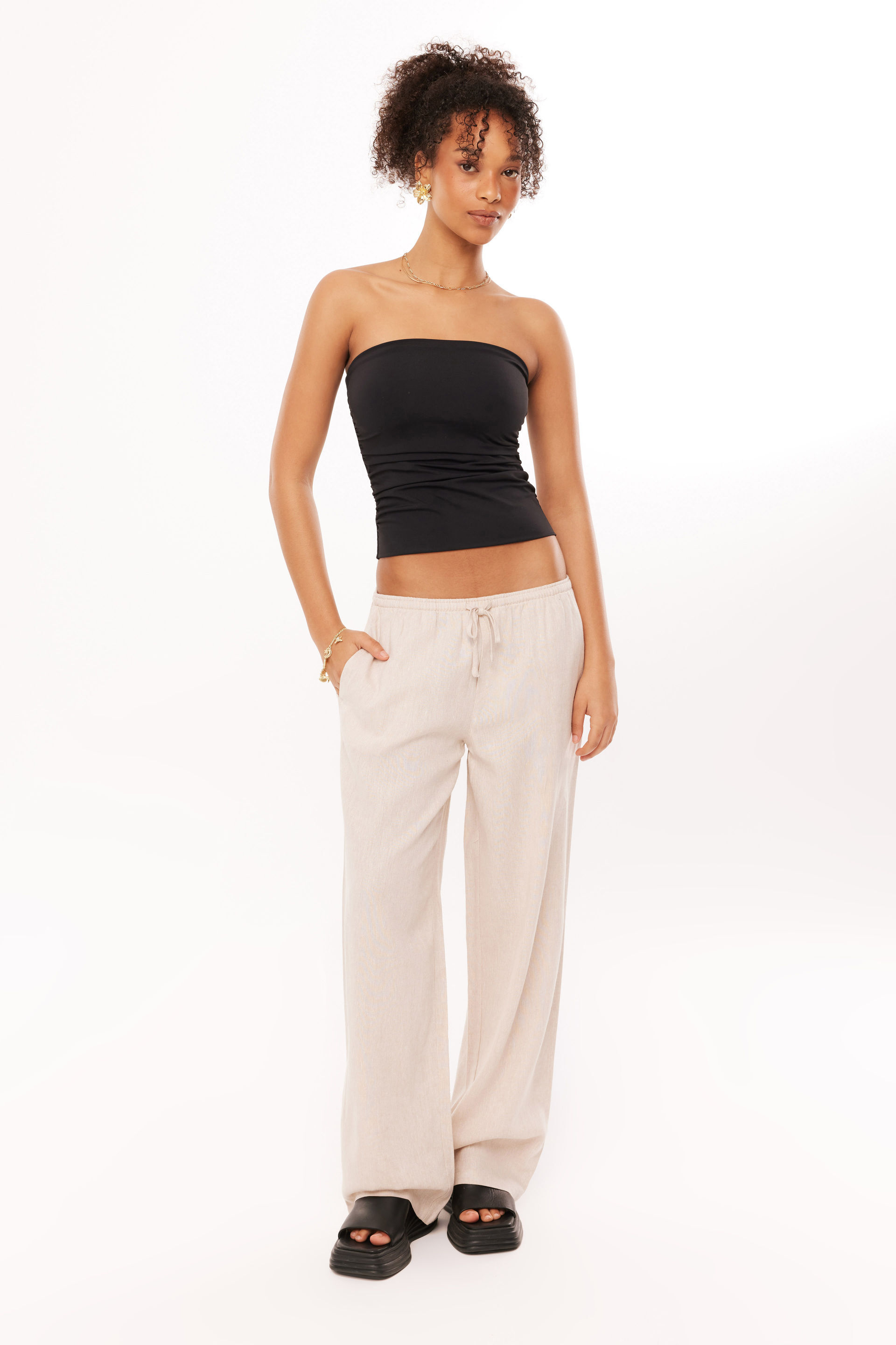 Henley Relaxed Linen Pant natural