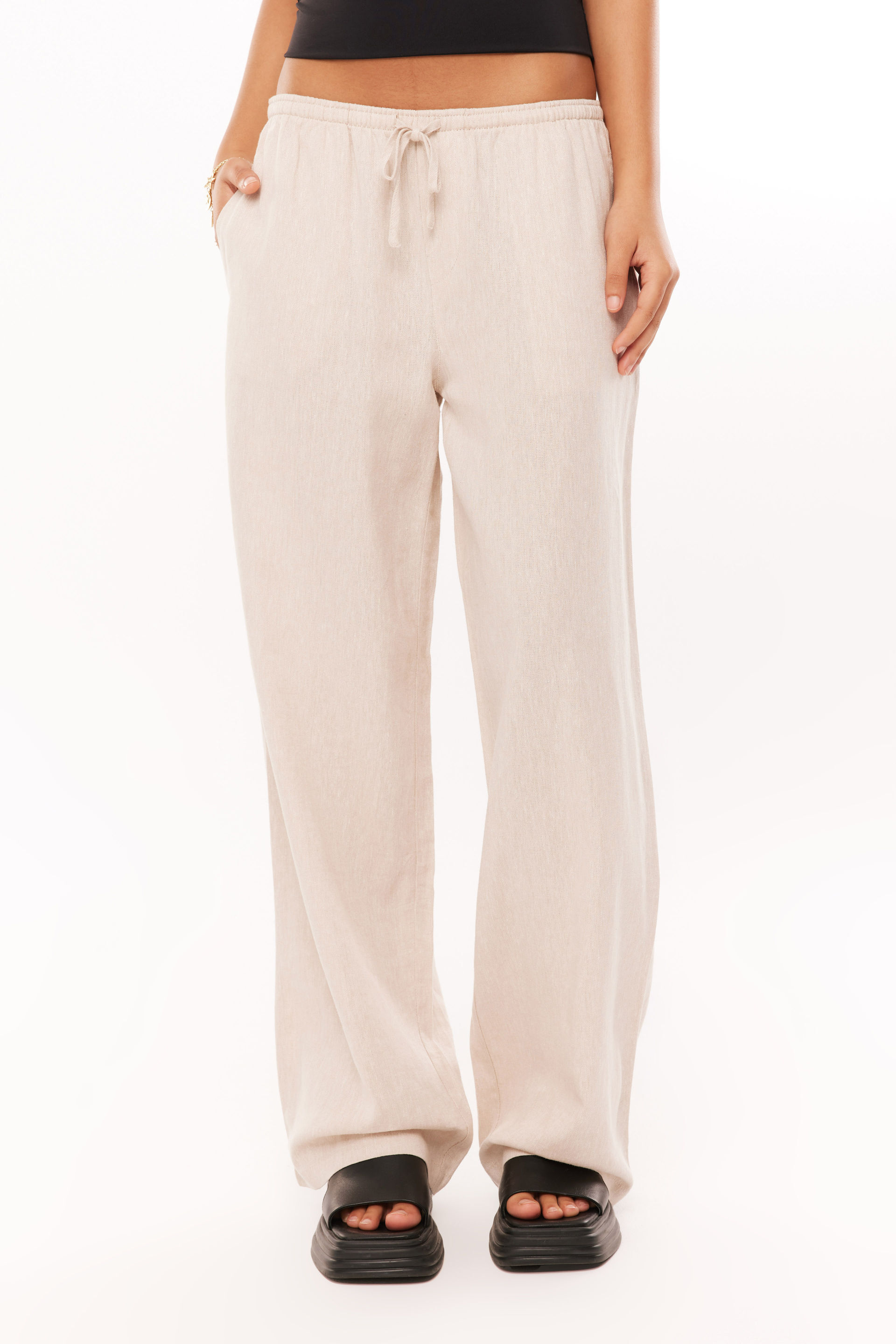 Henley Relaxed Linen Pant natural