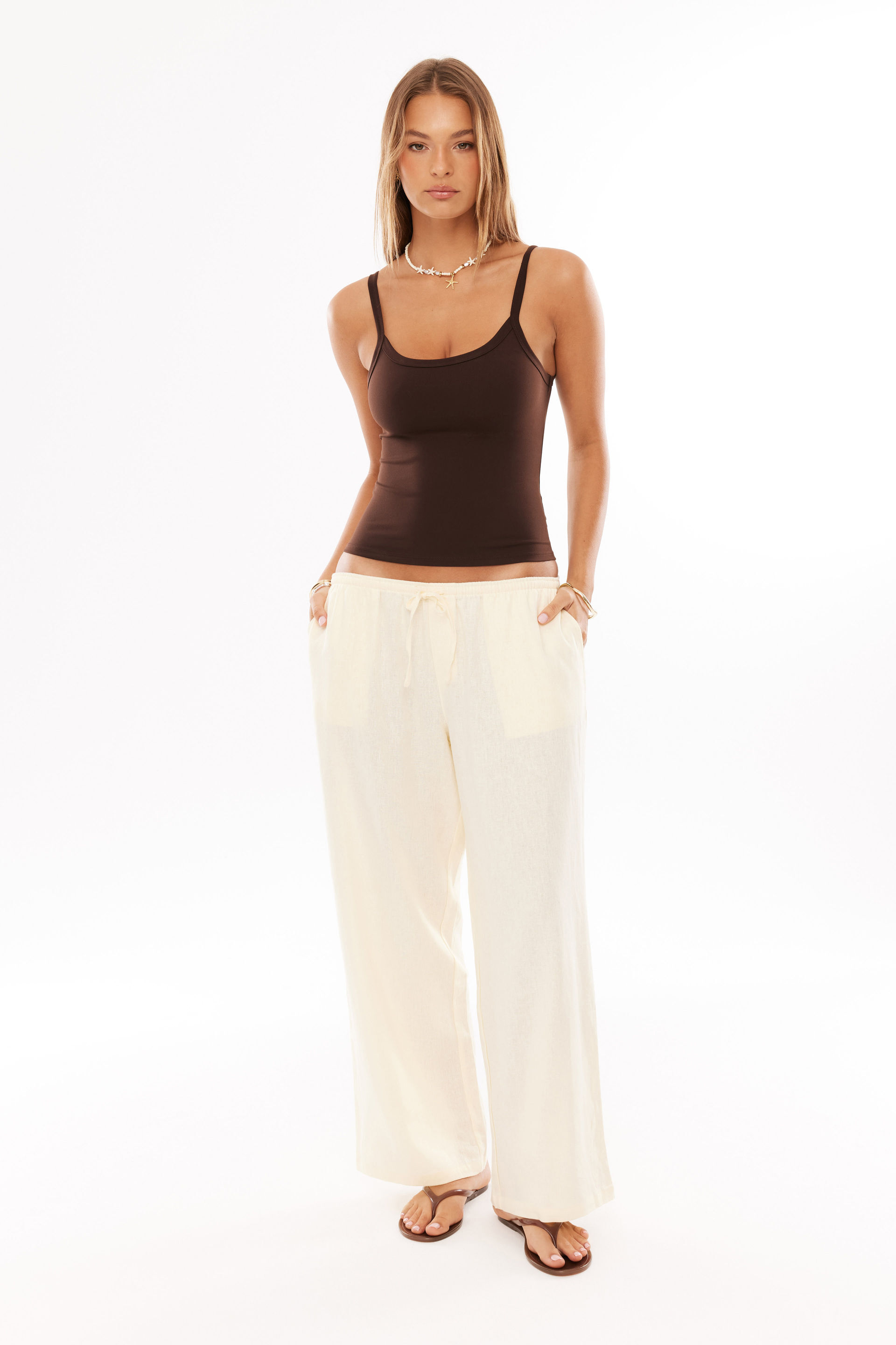Henley Relaxed Linen Pant yellow dream