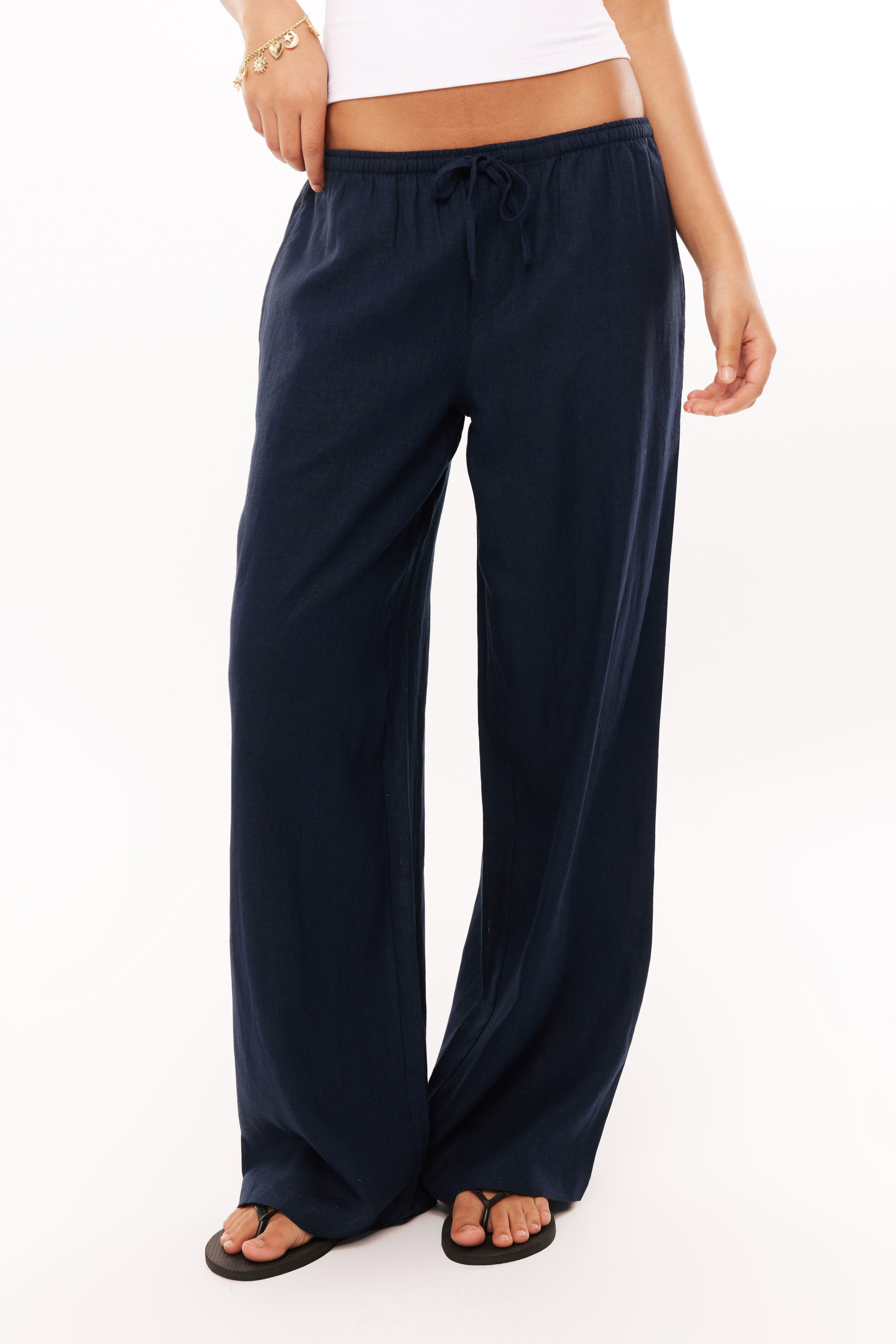 Henley Relaxed Linen Pant midnight navy