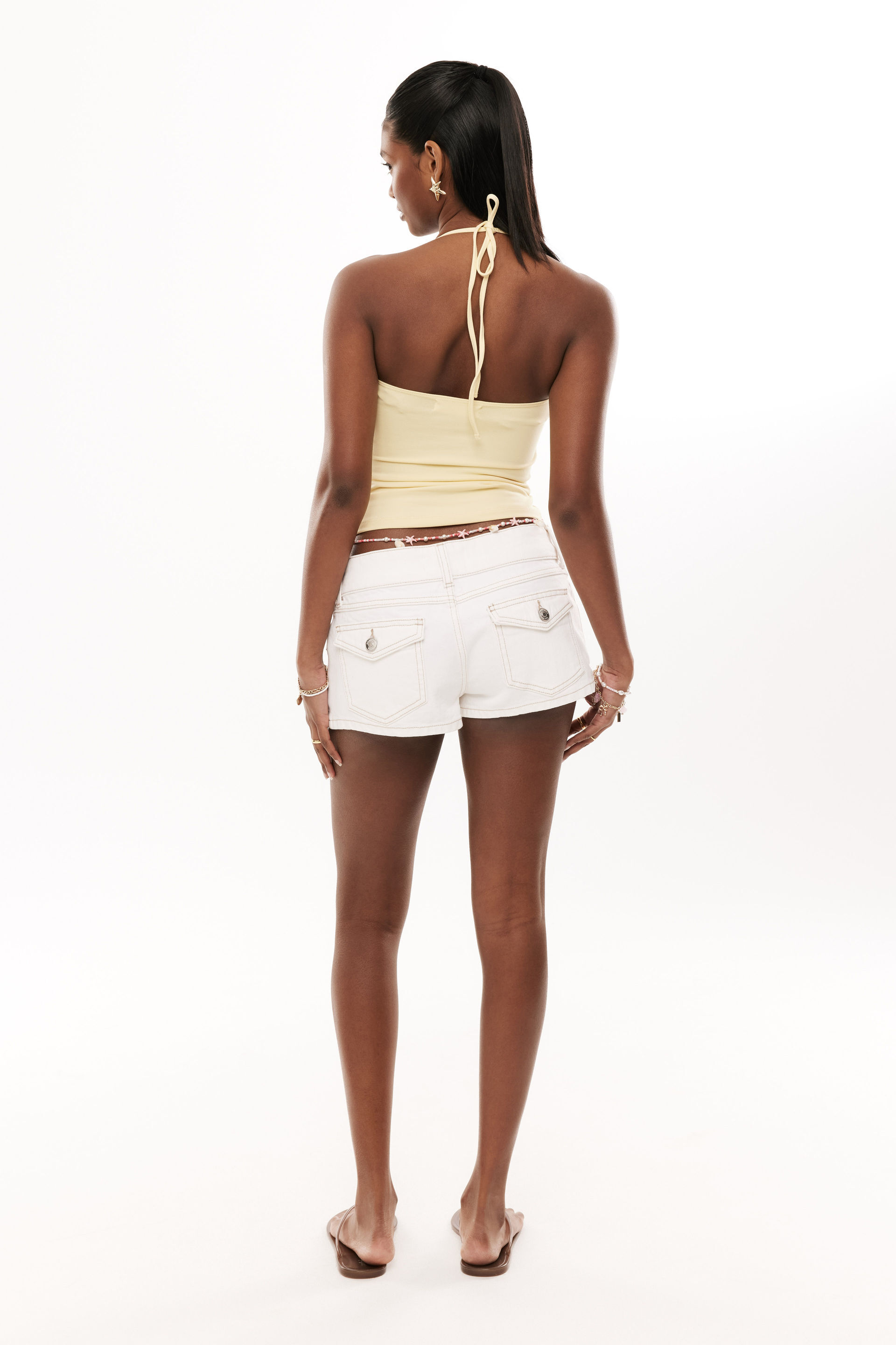 Sleek Dylan Halter Top sunlight yellow